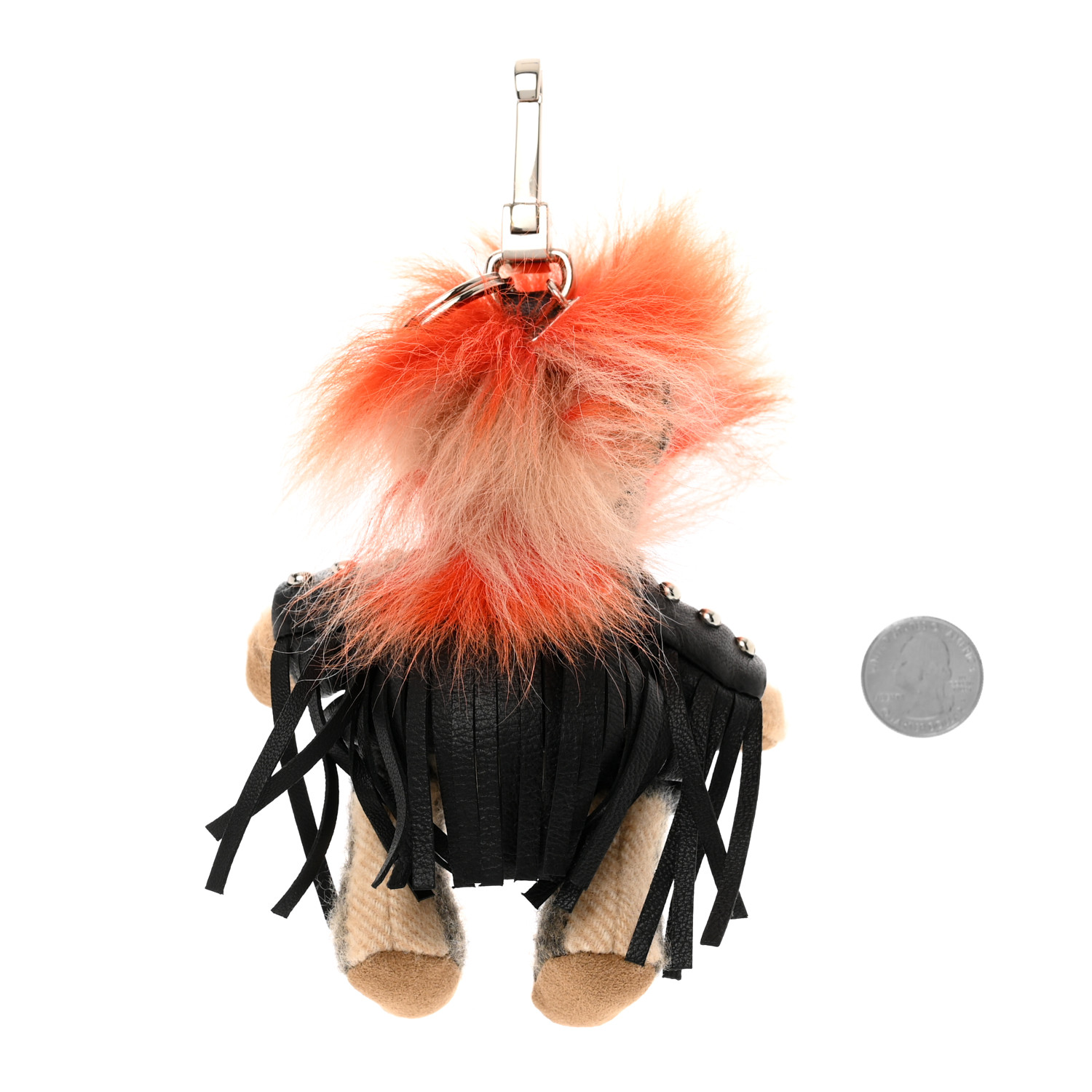 BURBERRY Cashmere Check Studded Punk Thomas Bear Bag Charm