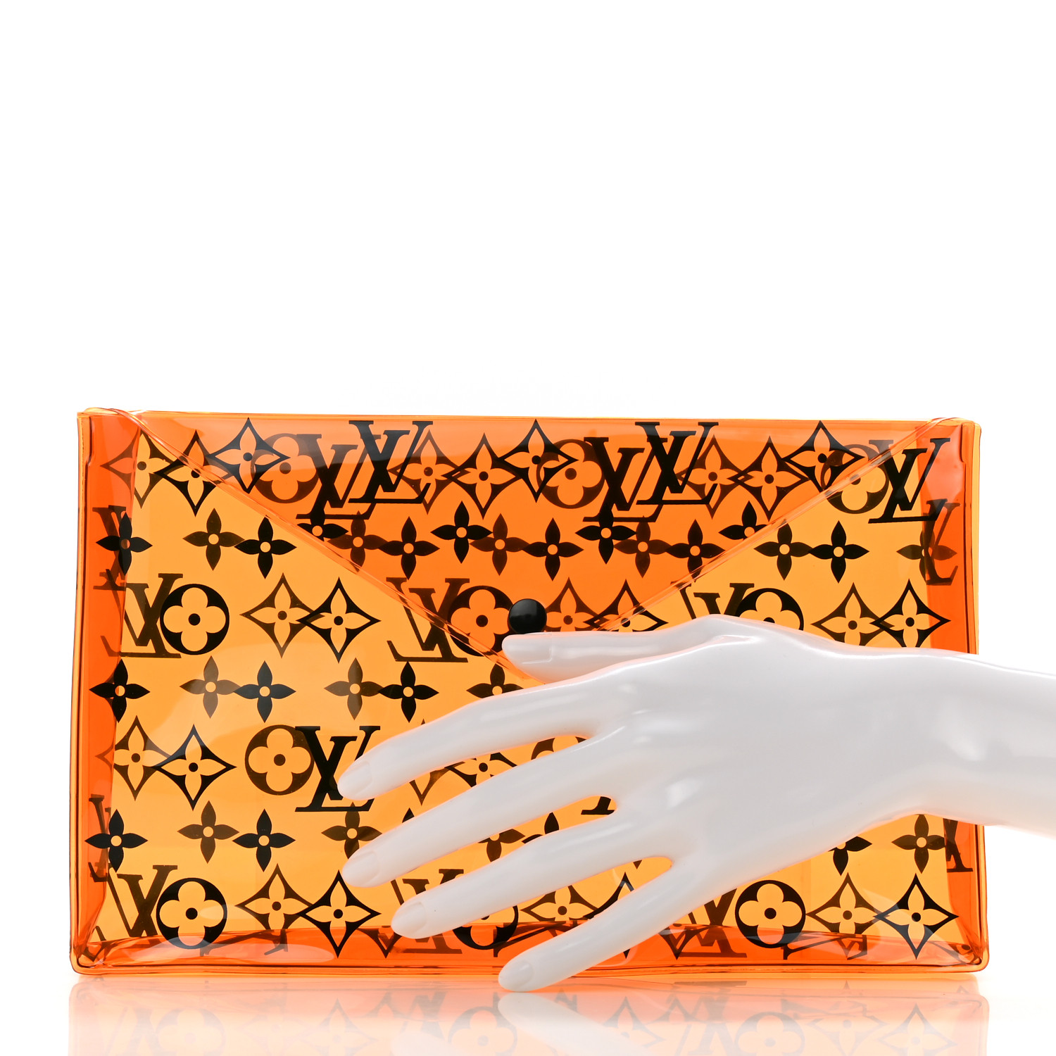 LOUIS VUITTON PVC Monogram Printed Envelope Pouch Orange