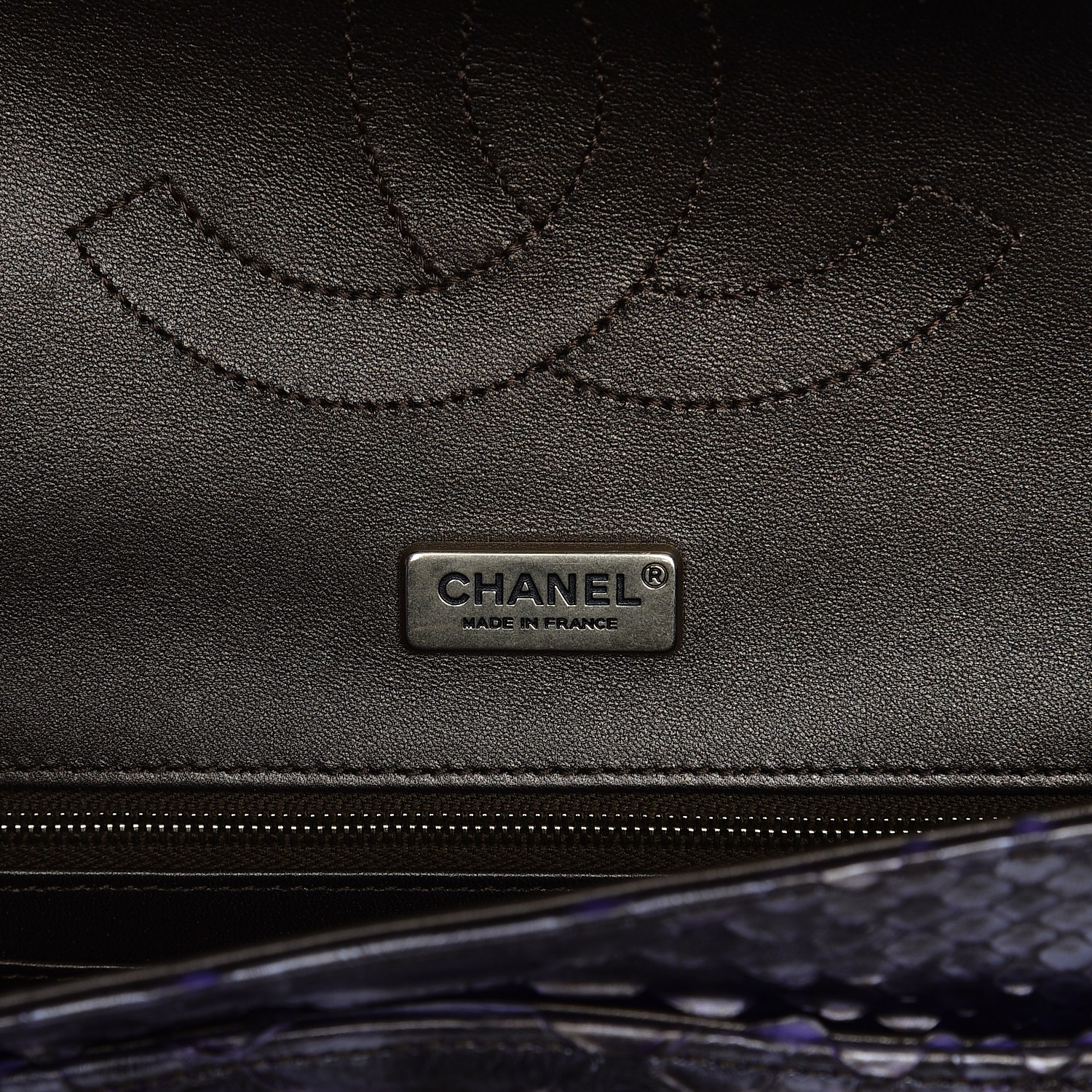 CHANEL Metallic Python 2.55 Reissue 226 Flap Purple 212107