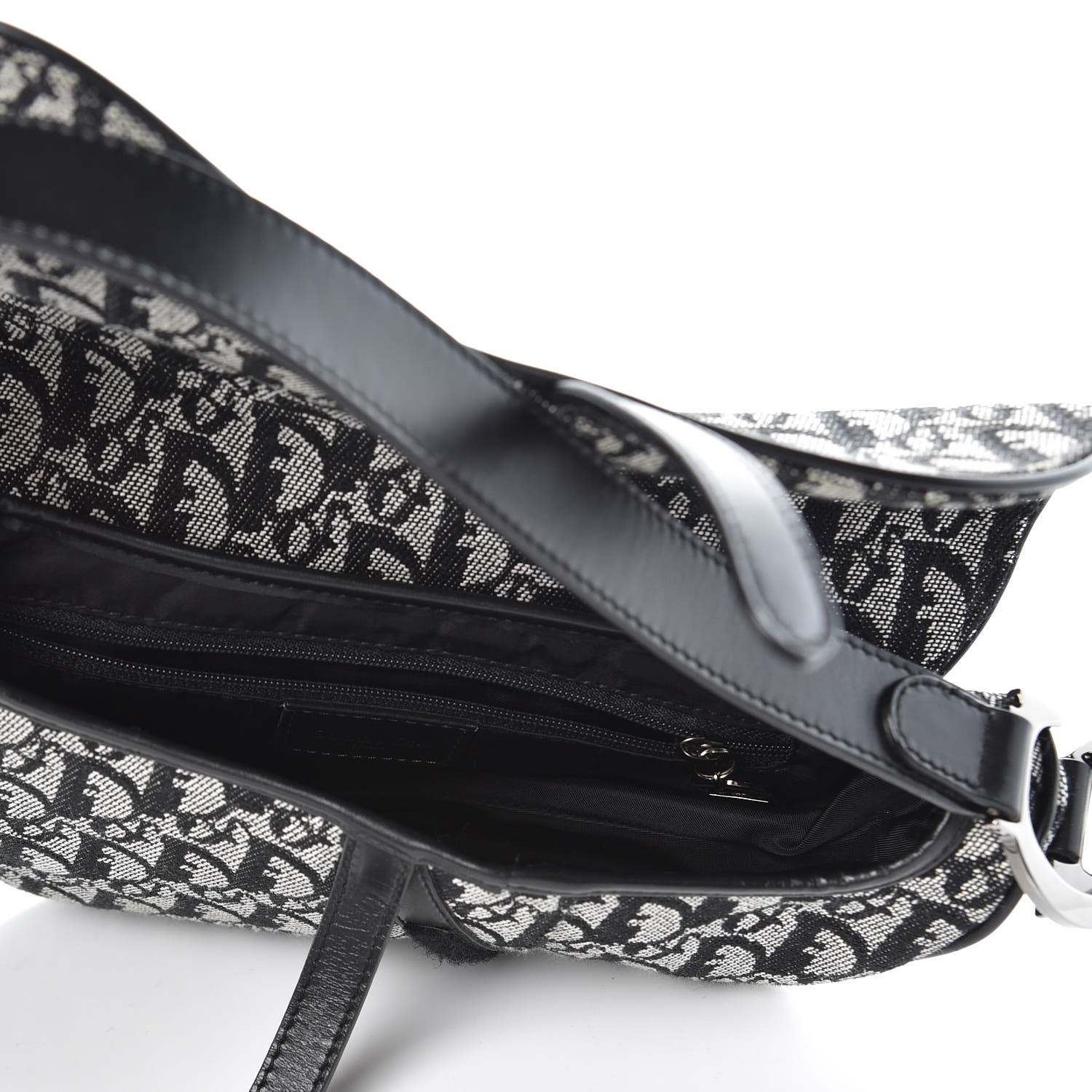 CHRISTIAN DIOR Monogram Saddle Bag Black 361927 | FASHIONPHILE