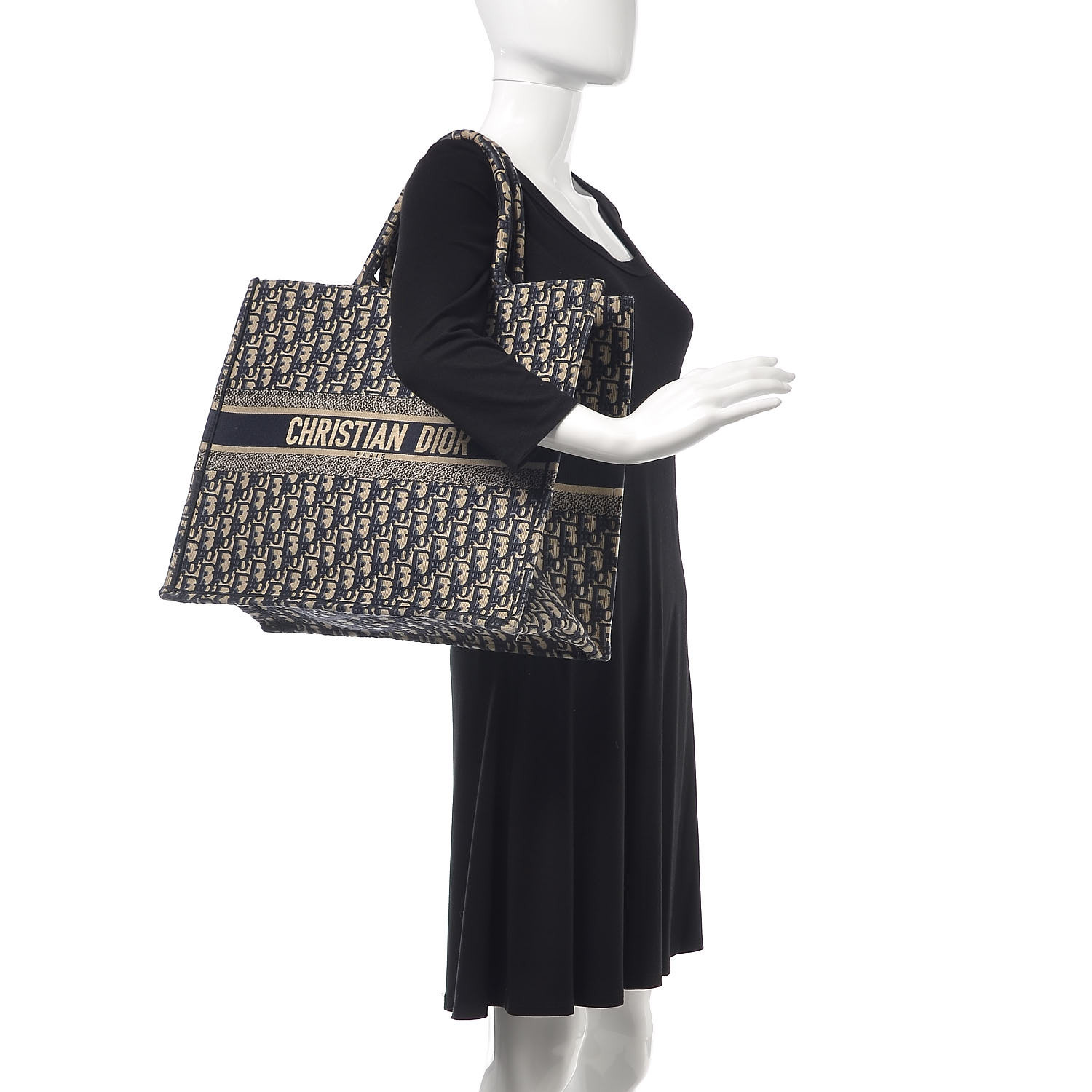 CHRISTIAN DIOR Oblique Book Tote Blue Multicolor 361106