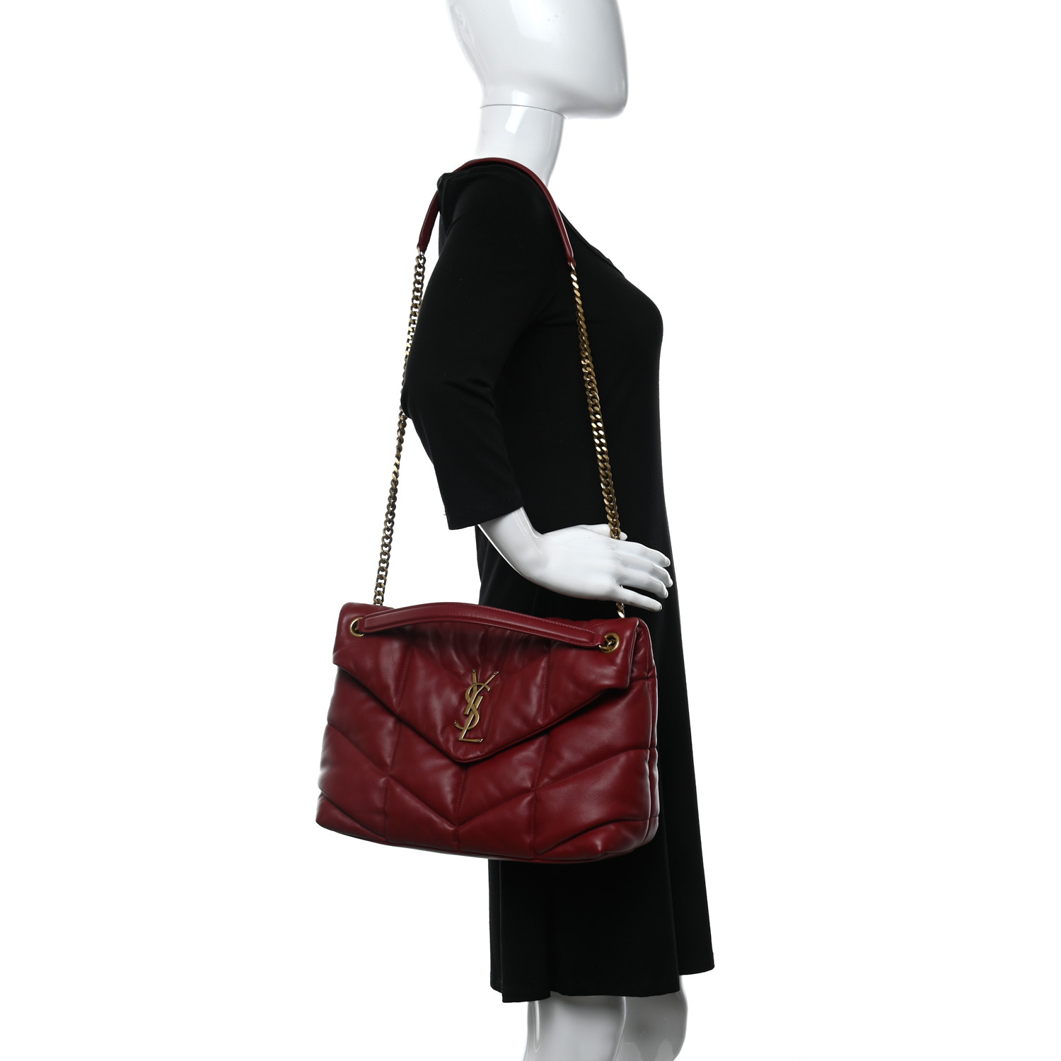SAINT LAURENT Lambskin Quilted Medium Loulou Puffer Monogram