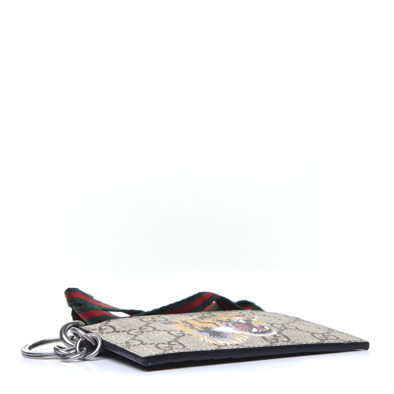 【GuccixPikara】Heart GG Supreme Web Keychain Card Coin Case GUCCI GG Supreme Key Pouch Wallet Case Card Holder Key chain
