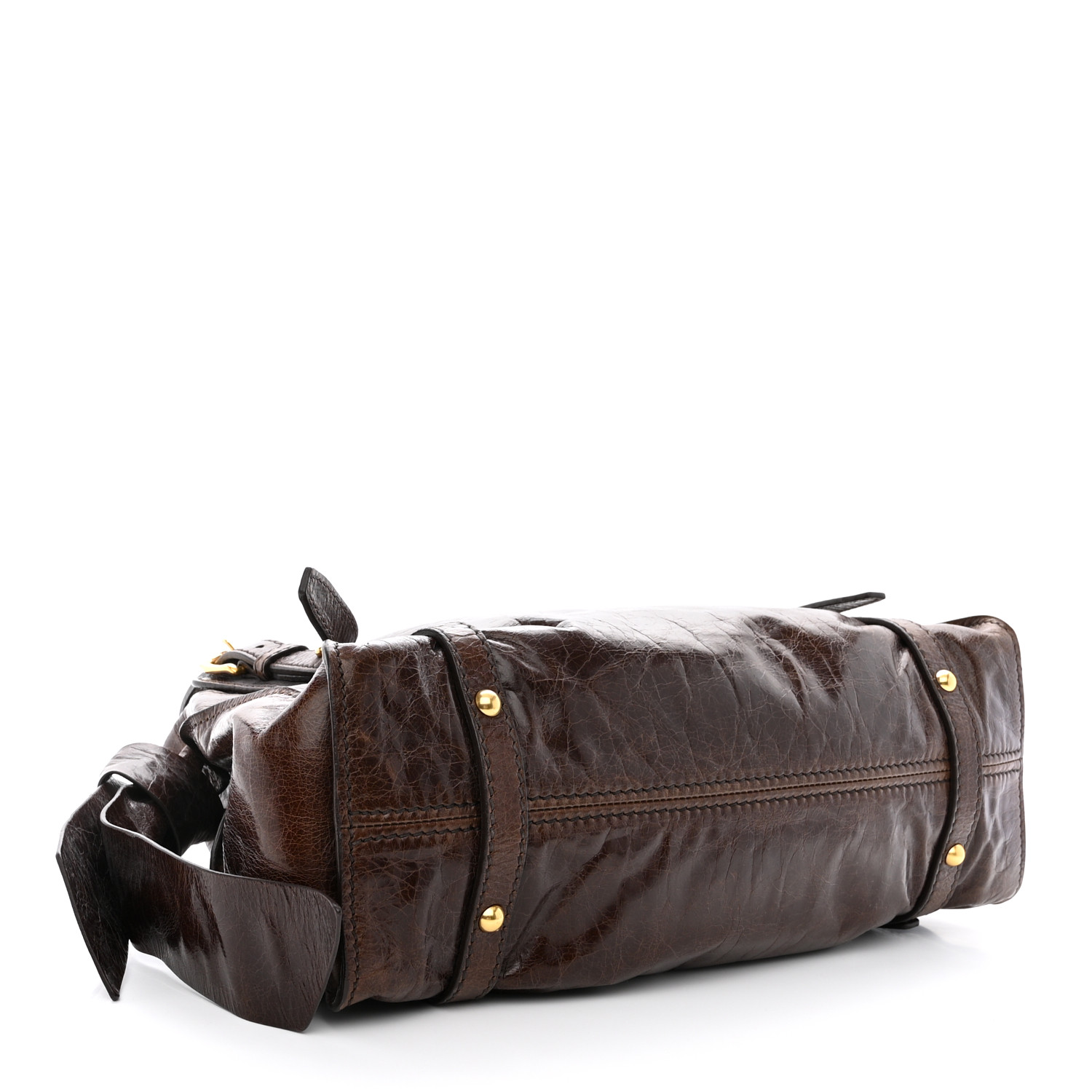 MIU MIU Vitello Lux Bow Bag Brown 1481194 | FASHIONPHILE