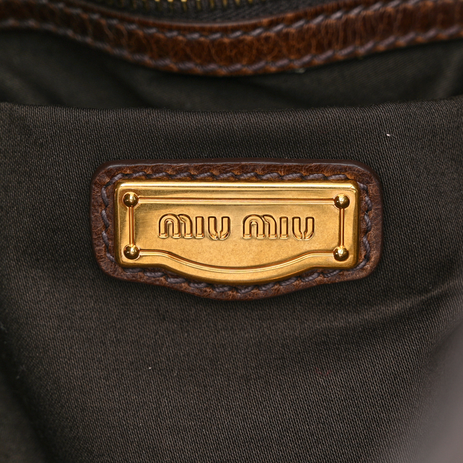 MIU MIU Vitello Lux Bow Bag Brown 1481194 | FASHIONPHILE