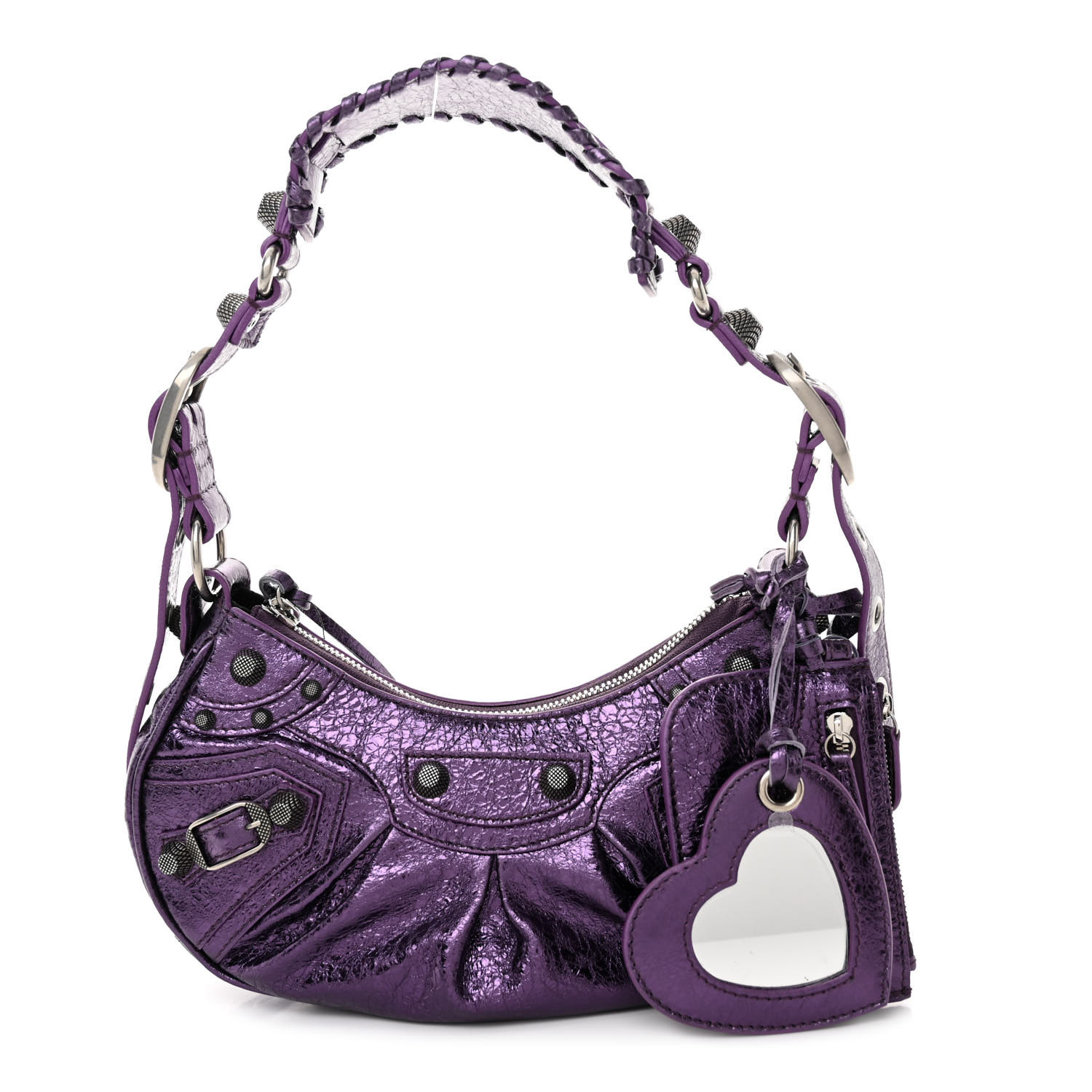 BALENCIAGA Metallic Agneau Arena Le Cagole Shoulder Bag XS
