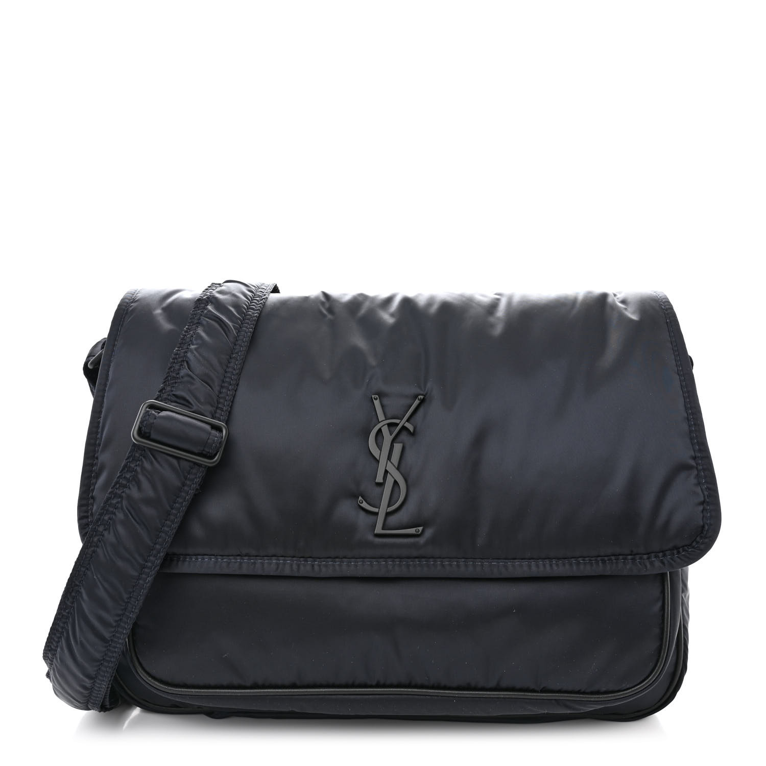SAINT LAURENT Nylon Niki Messenger Dark Blueberry Black