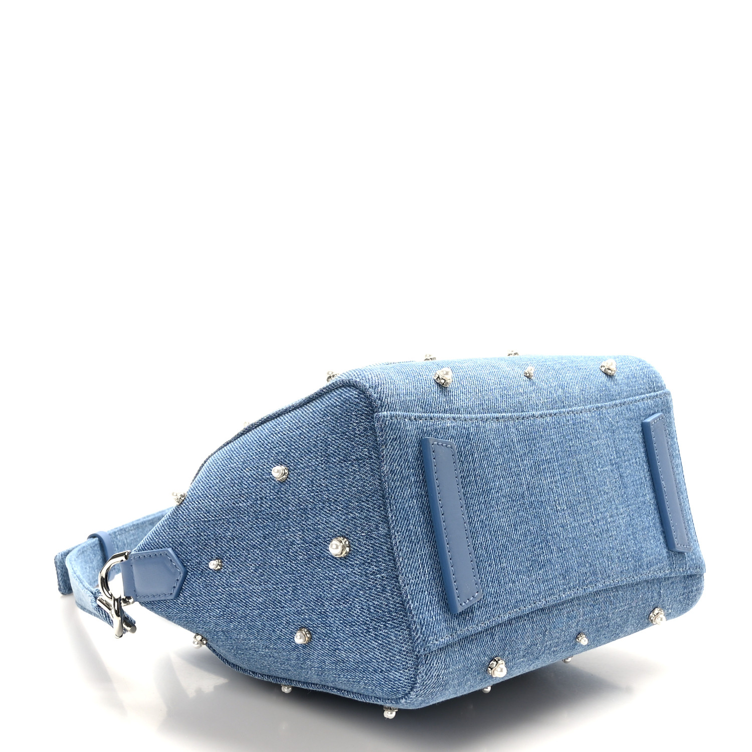 GIVENCHY Denim Pearl Embellished Mini Lock Antigona Shoulder