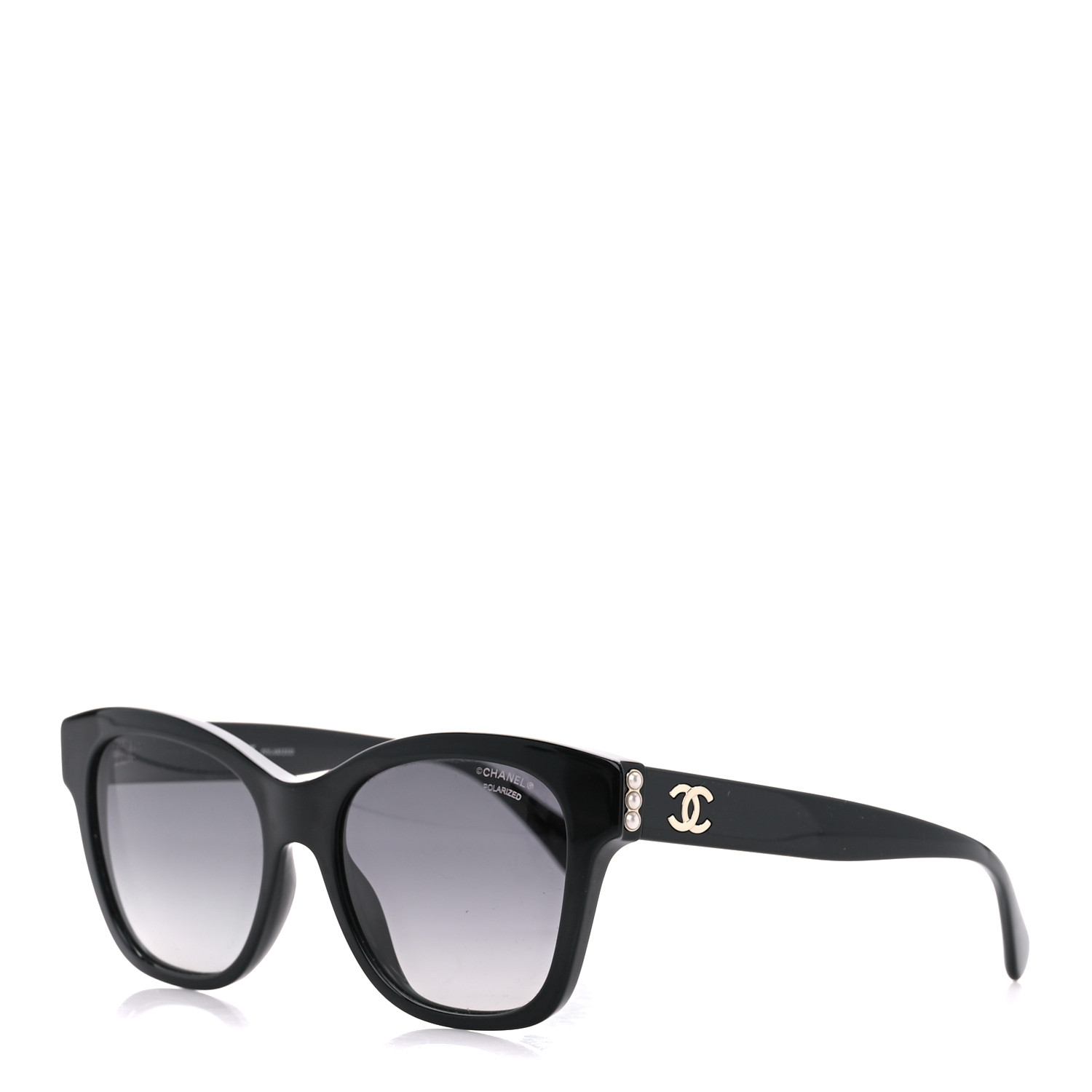 CHANEL Acetate Polarized Pearl CC Square Sunglasses 5482-H