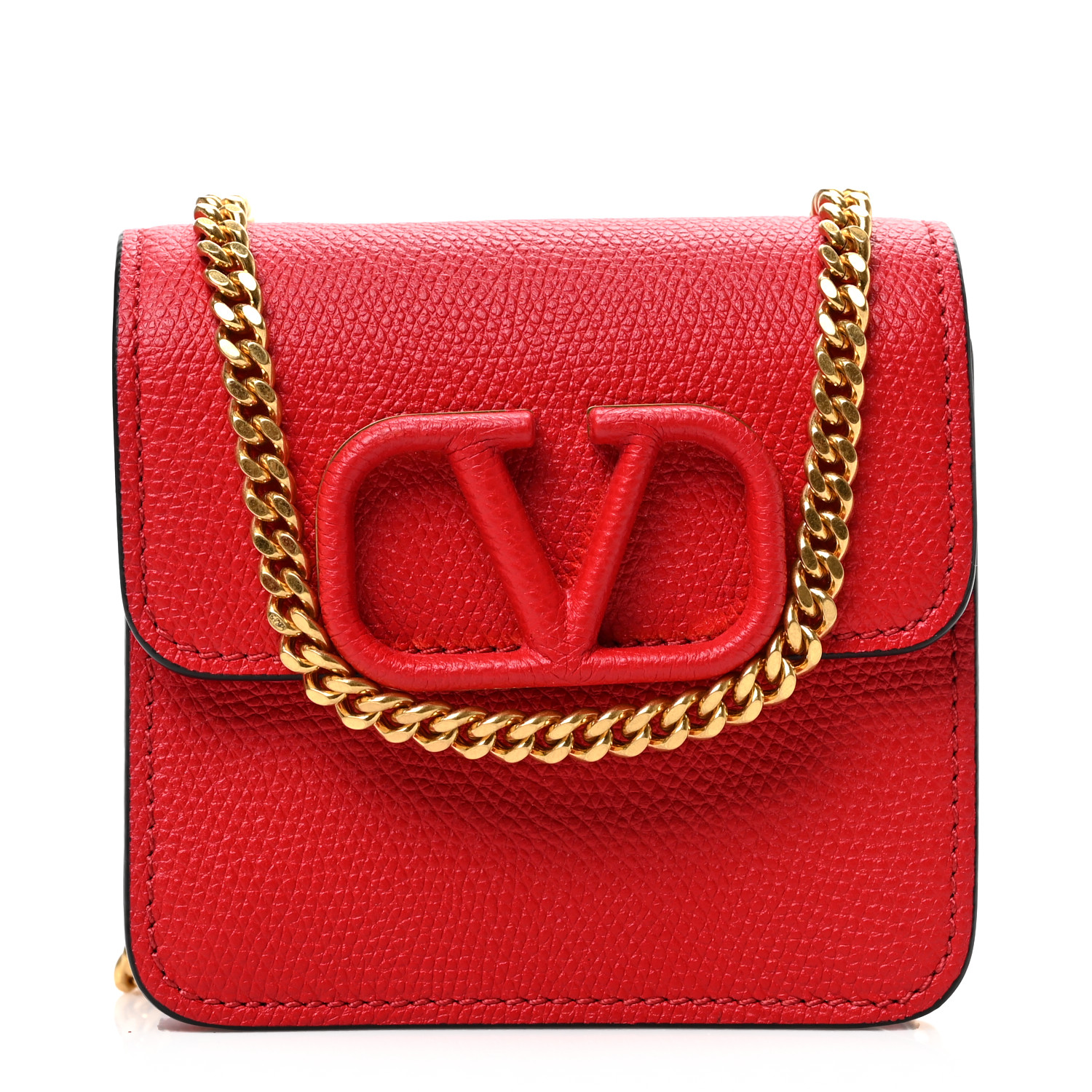 折りたたみ財布 Valentino Garavani Vlogo Signature Compact Wallet In Grainy Valentino Garavani Vlogo Signature Compact Wallet In Grainy