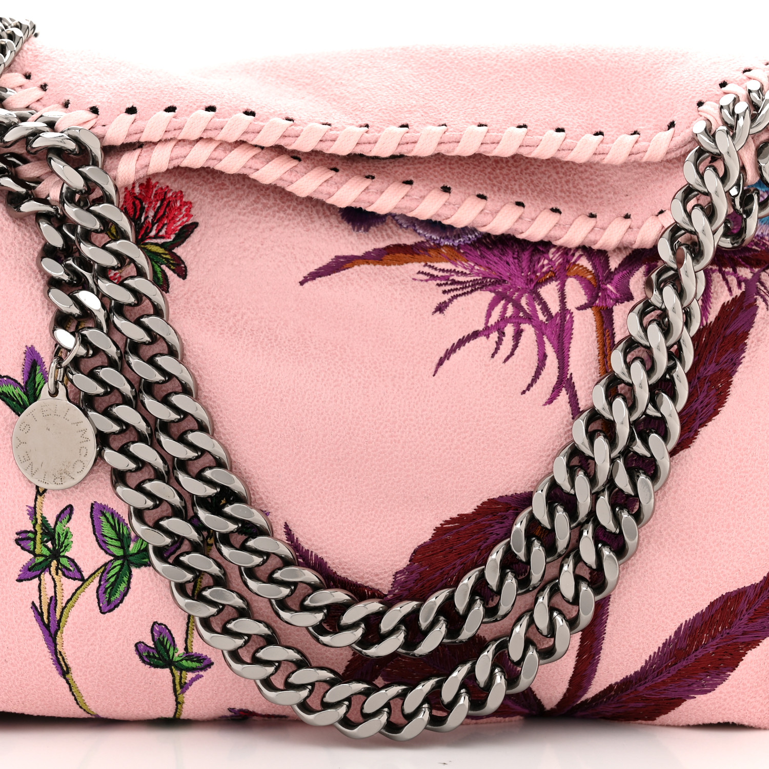 STELLA MCCARTNEY Shaggy Deer Embroidered Mini Falabella Tote