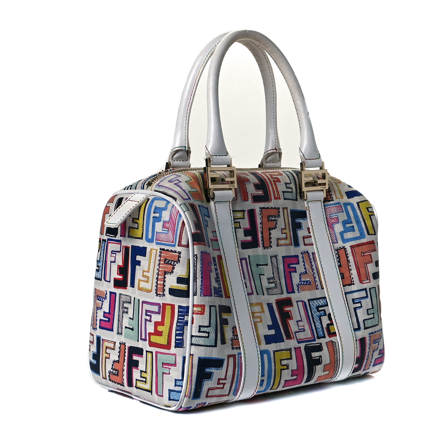 FENDI Zucca Spalmati Vitello FF Multicolor Forever Boston