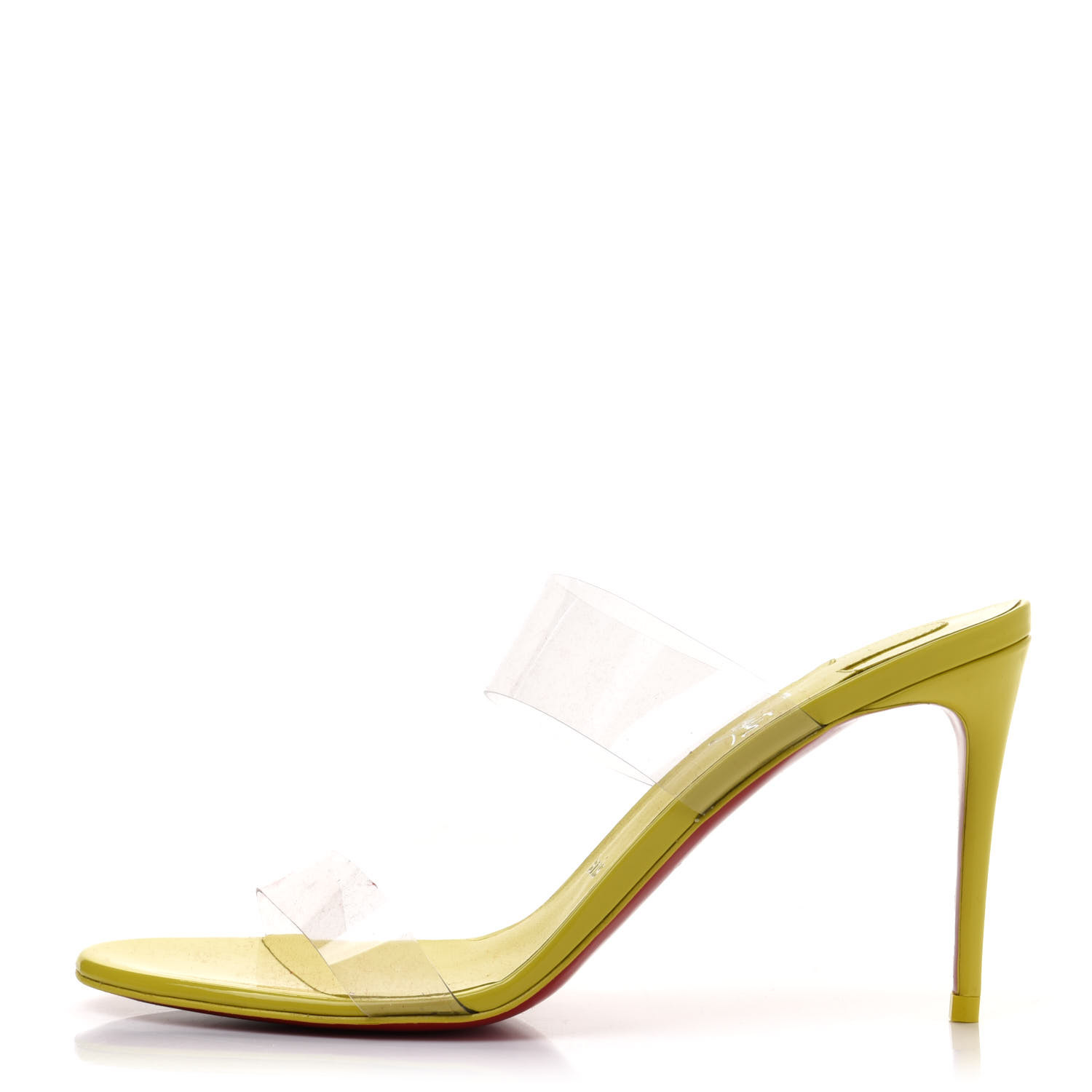 CHRISTIAN LOUBOUTIN Patent PVC Just Nothing 85 Slide Sandals
