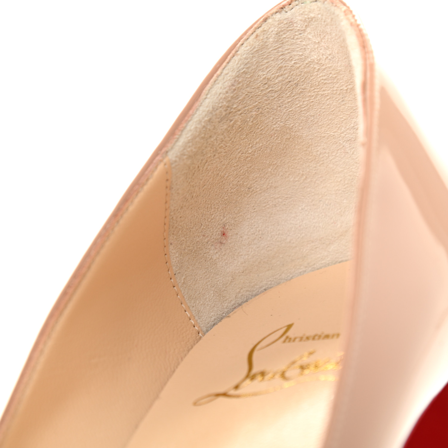 CHRISTIAN LOUBOUTIN Patent Lady Gena 85 Pumps 37 Nude 915920