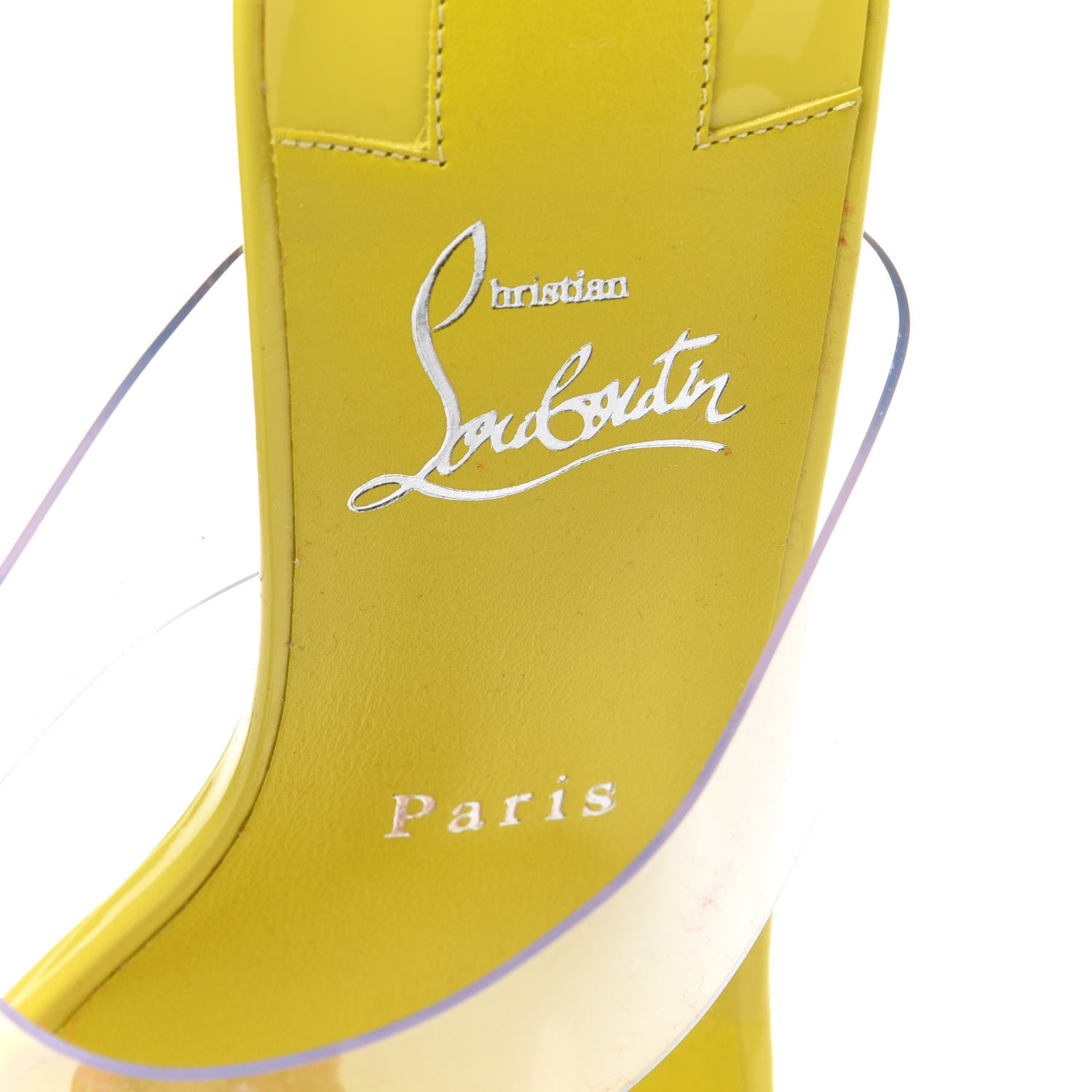 CHRISTIAN LOUBOUTIN Patent PVC Just Nothing 85 Slide Sandals