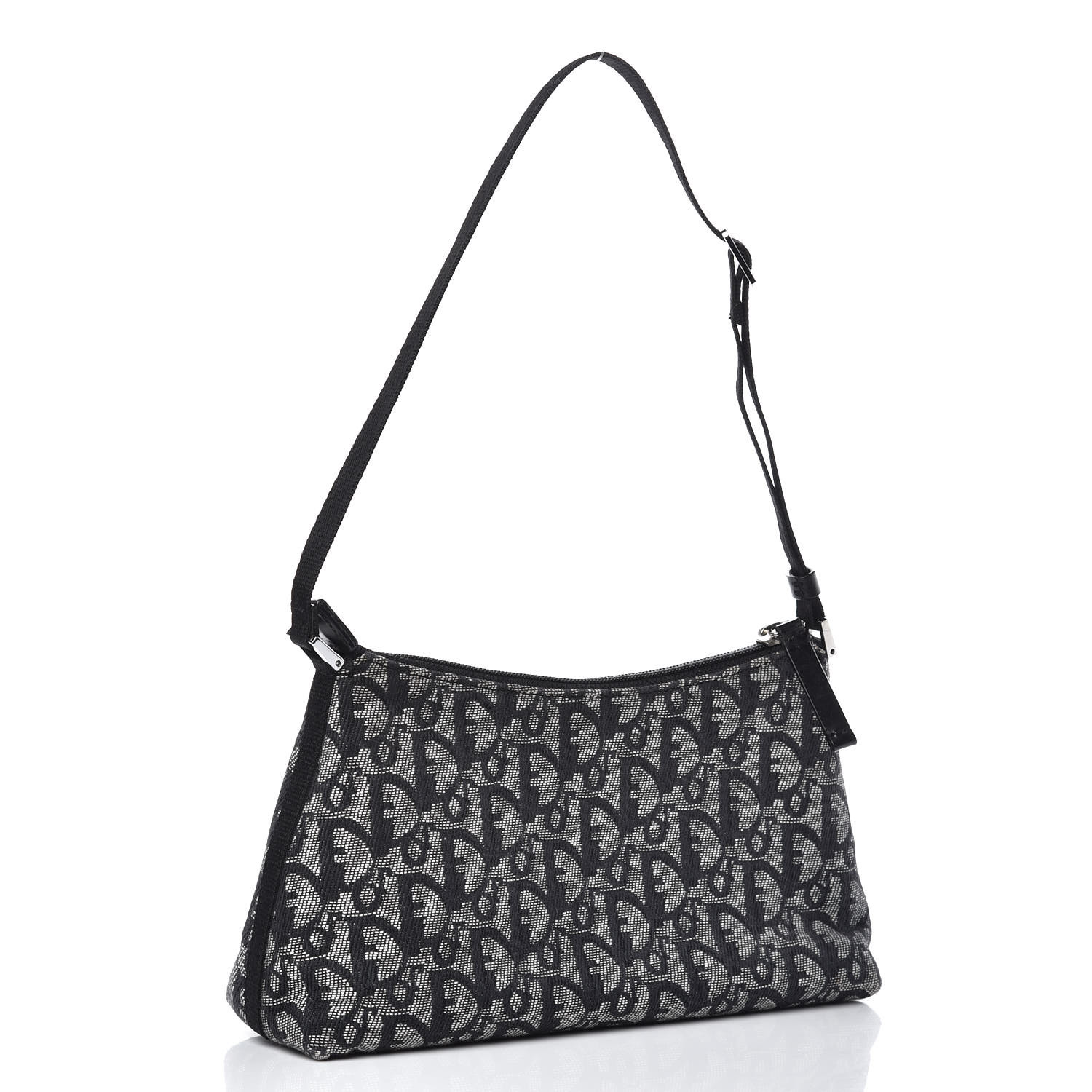 CHRISTIAN DIOR Monogram Shoulder Bag Pochette Black 380839