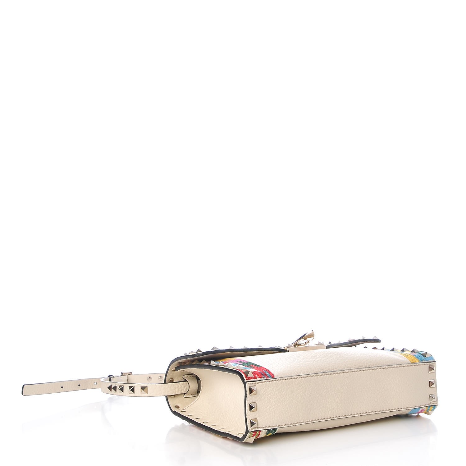 VALENTINO GARAVANI Pebbled Calfskin Embroidered Medium