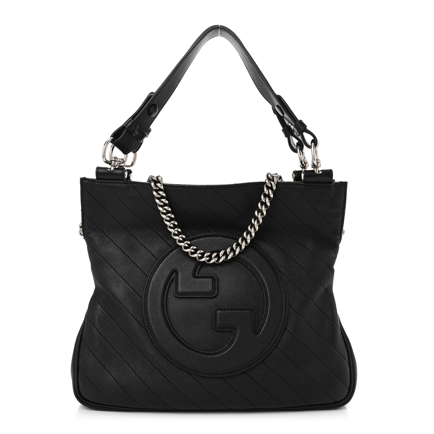 【GUCCI】SAKAI Blondie Diagonal Stitch Shoulder Bag Black GUCCI Sakai Be Green Calfskin Diagonal Stitched Small