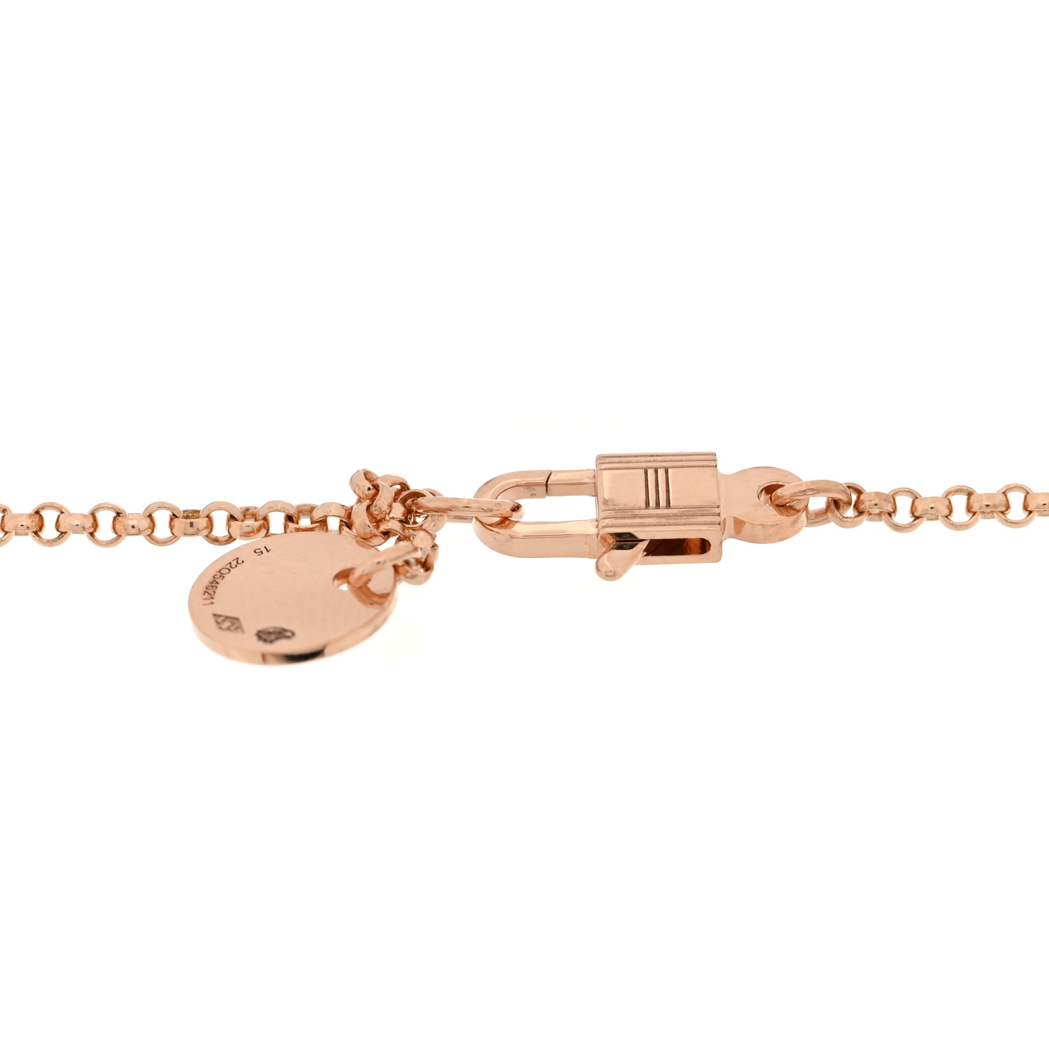 HERMES 18K Rose Gold Diamond PM Clou d'H Bracelet 1627722