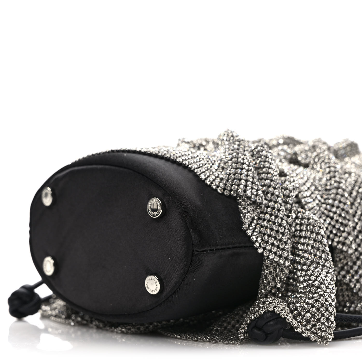 ALEXANDER WANG Satin Mesh Crystal Rhinestone Drawstring