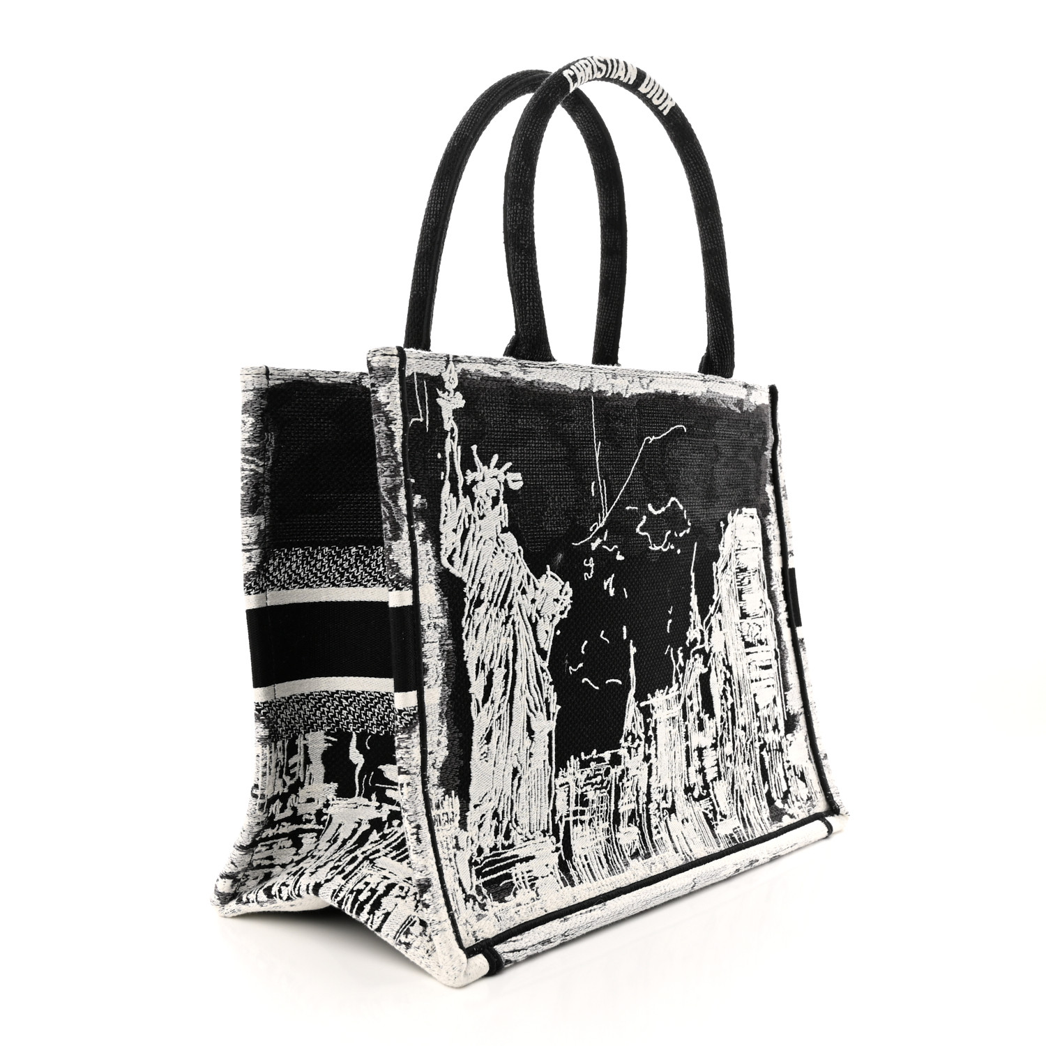 CHRISTIAN DIOR Canvas Embroidered Medium New York Book Tote