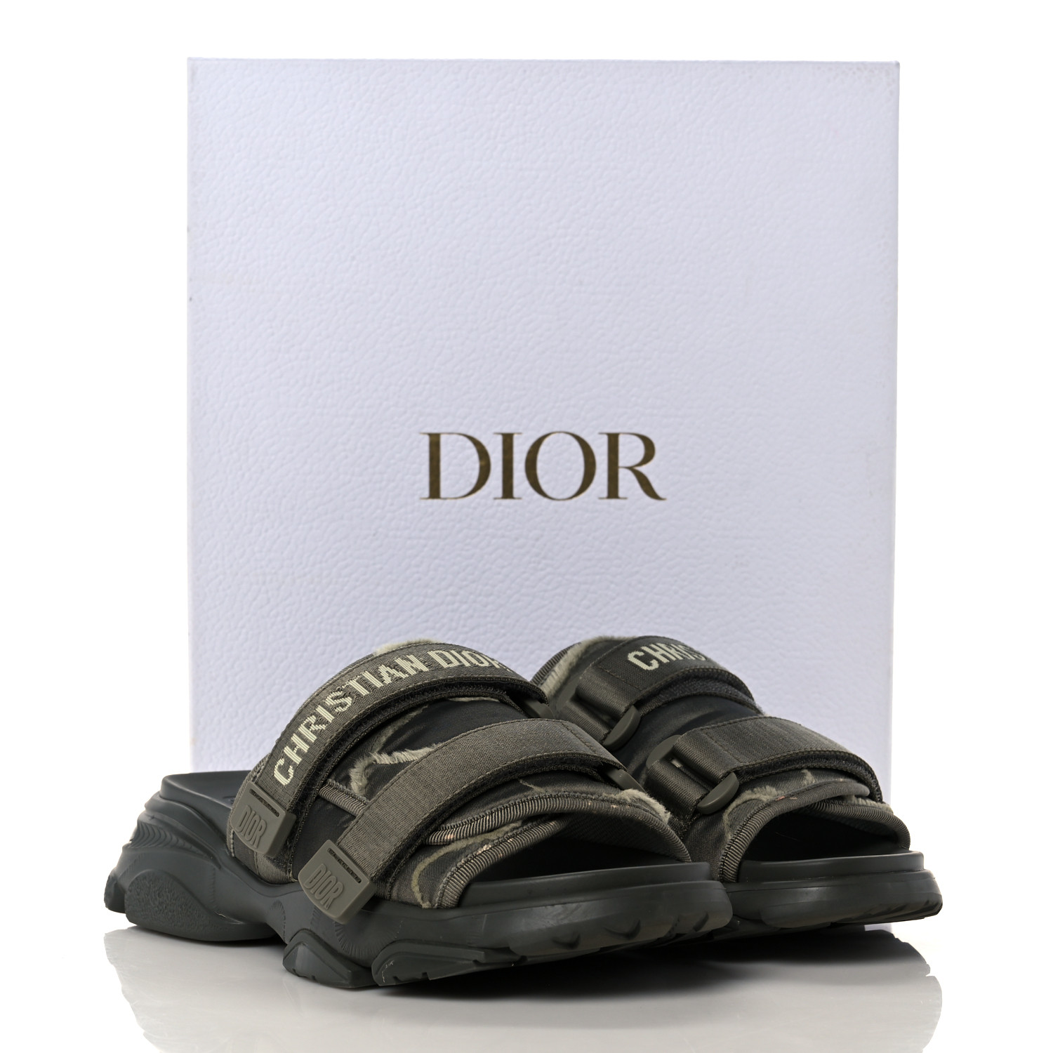CHRISTIAN DIOR Technical Fabric D-Wander Slide Sandals 38
