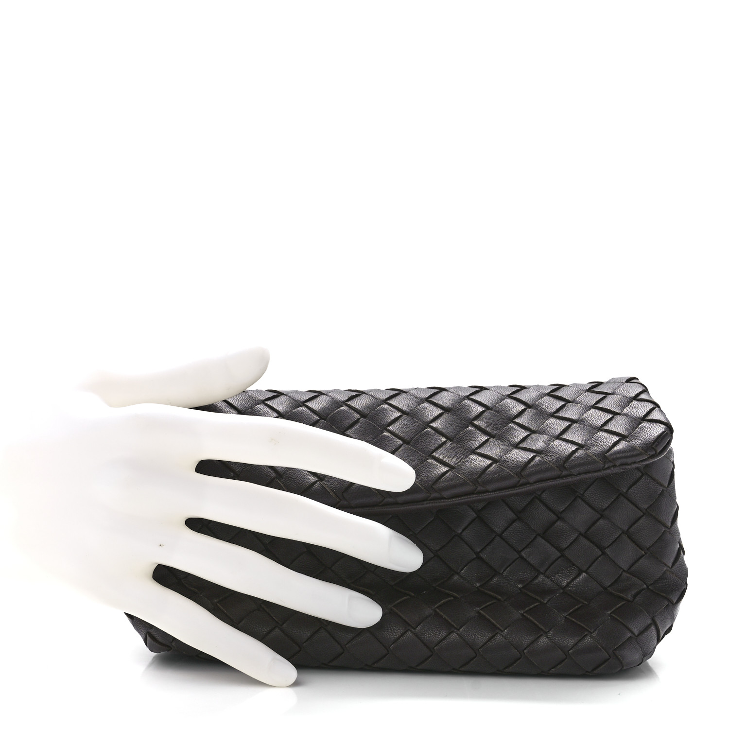 BOTTEGA VENETA Nappa Intrecciato Flap Clutch Ebano 1244945