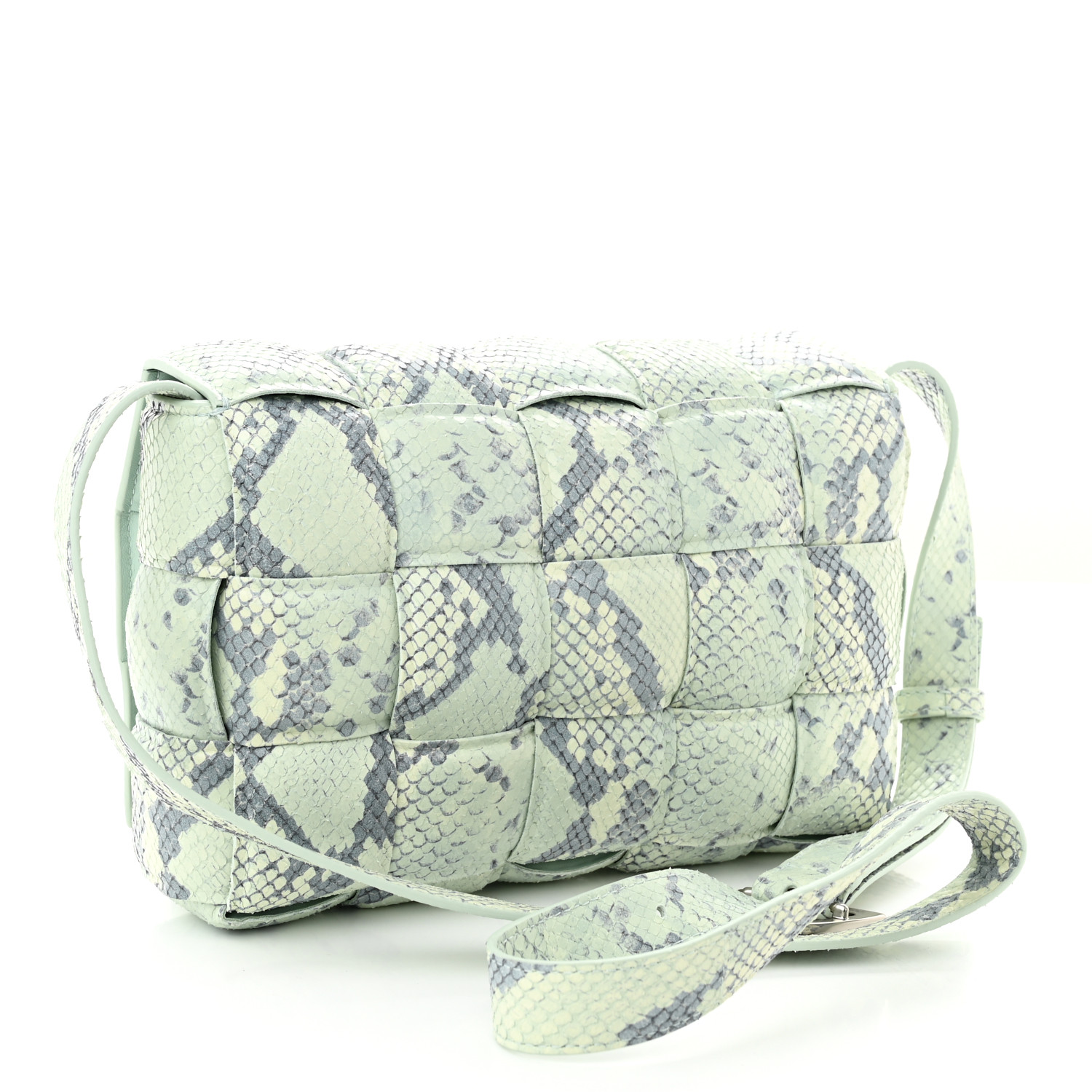 BOTTEGA VENETA Goatskin Python Embossed Padded Cassette