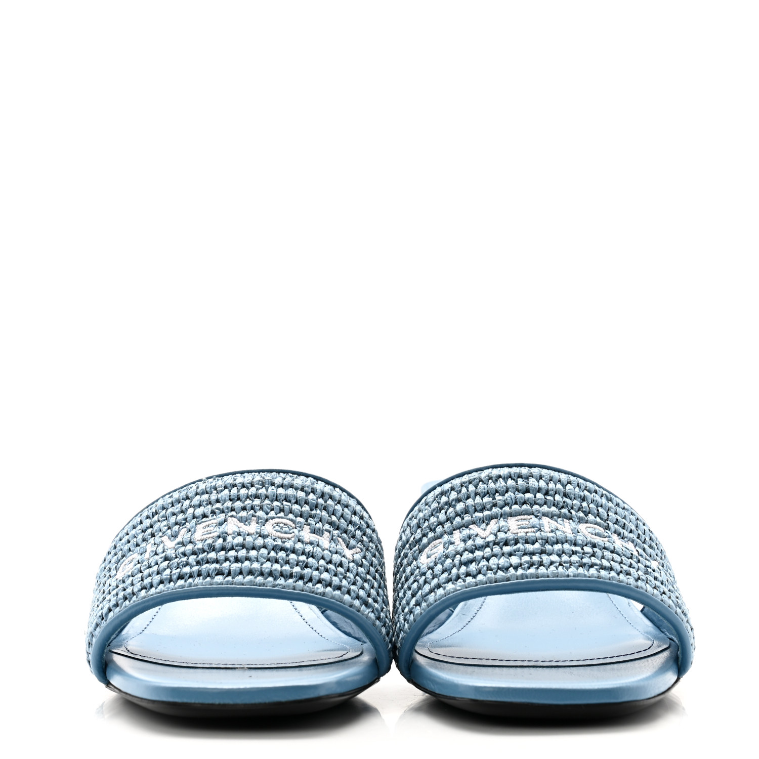関税・送料込 GIVENCHY Raffia サンダル GIVENCHY Raffia Logo Mule Sandals 38 Denim Blue 1576630