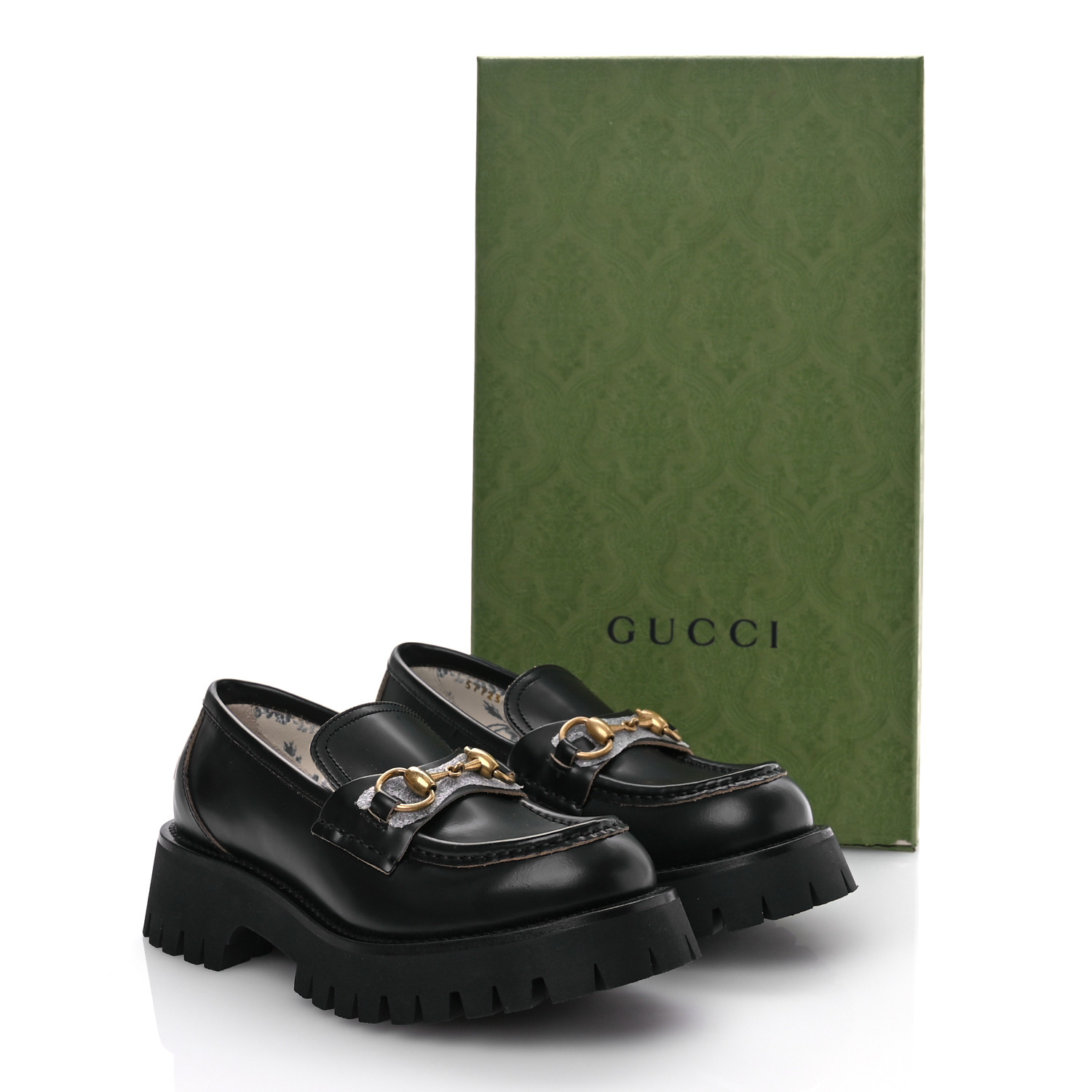 GUCCI 外羽根式プレーントゥ 7E(25-25.5cm) ブラック 816333_17X00_1000_001_100_0000
