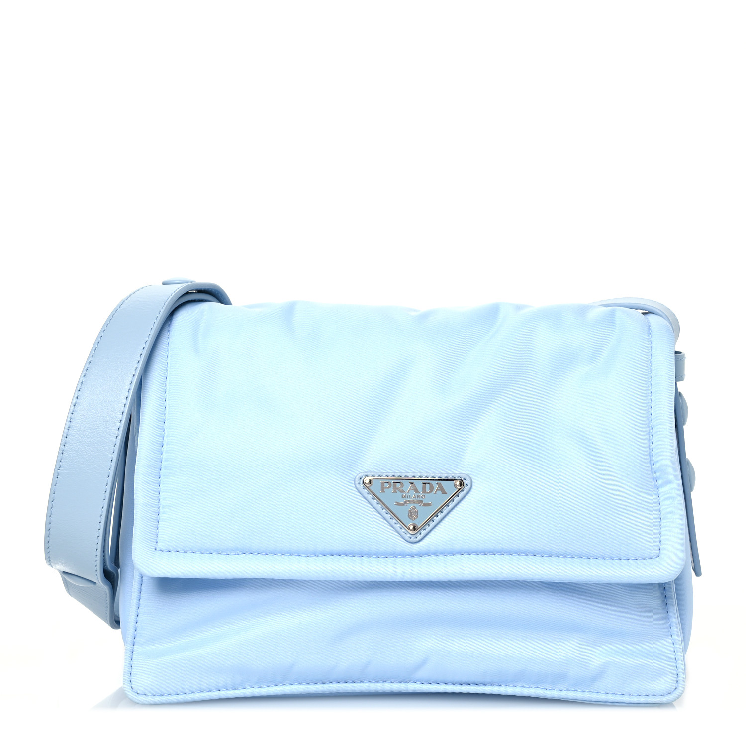 バッグ PRADA nylon shoulder bag pastel blue PRADA Re-Nylon Vitello Padded Small Flap Shoulder Bag