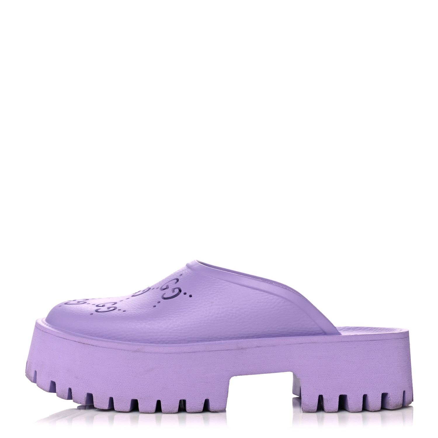 GUCCI Rubber GG Monogram Perforated Elea Platform 55mm Lug