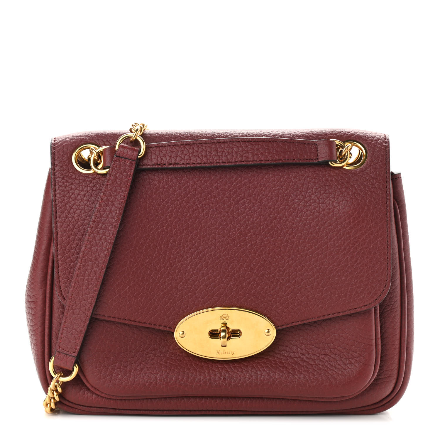 MULBERRY Heavy Grained Calfskin Darley Satchel Crimson