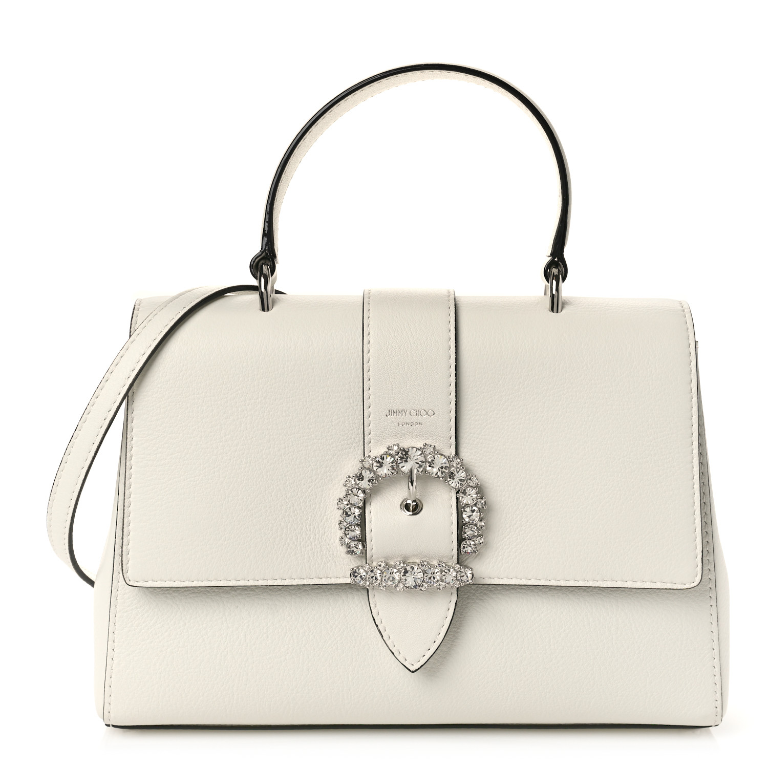 ★JIMMY CHOO★ CHERI S ORLC Top handle【完売前に!】 Chéri Top Handle S |Black Soft Grainy Leather Top Handle Bag