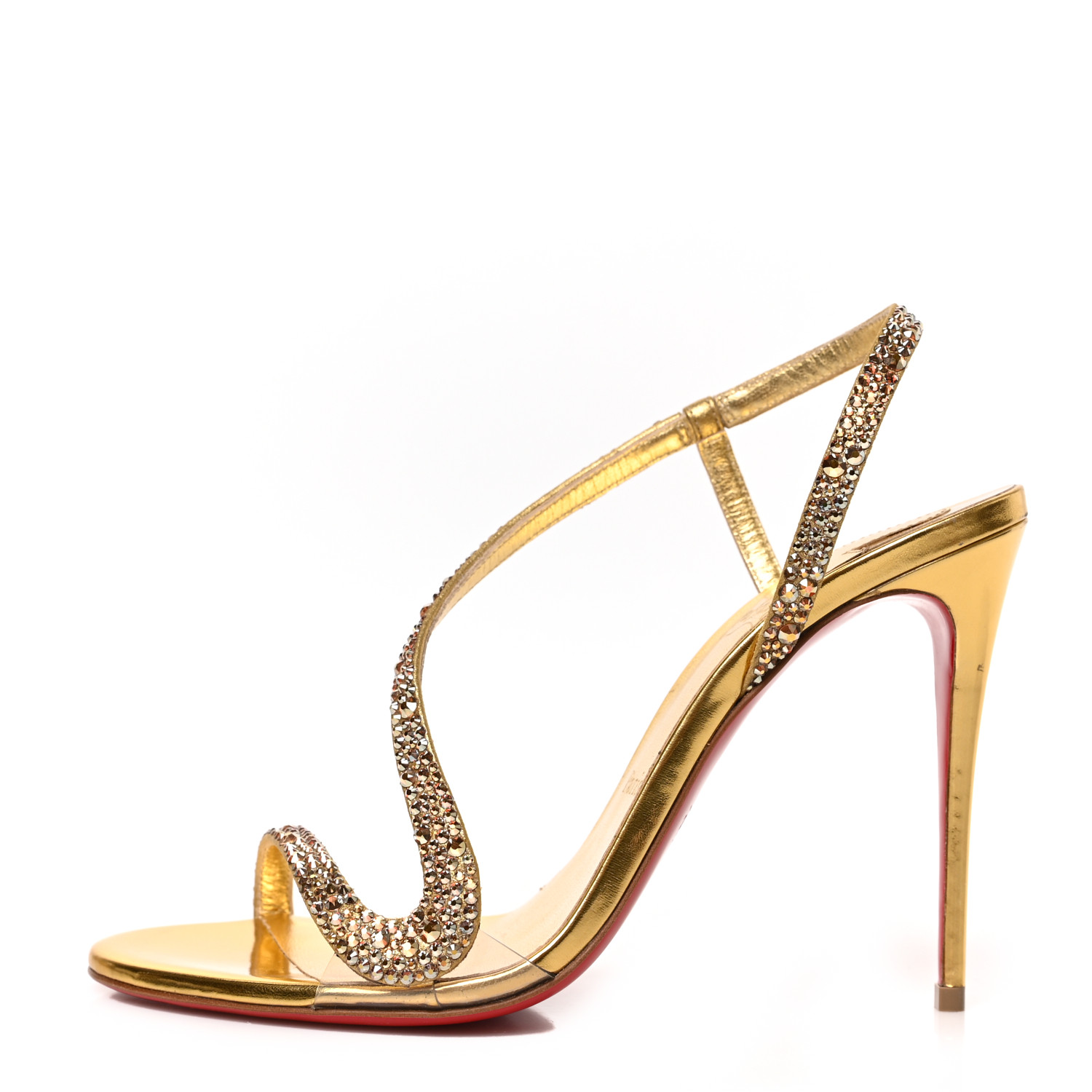 CHRISTIAN LOUBOUTIN Crystal Strass Rosalie 100 Sandals 38