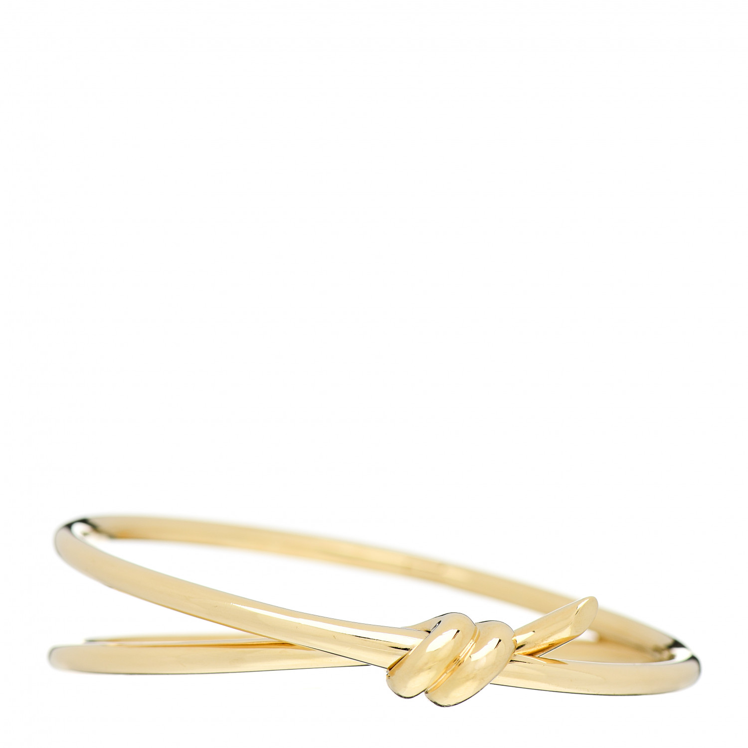TIFFANY 18K Yellow Gold Double Row Knot Hinged Bangle Bracelet TIFFANY 18K Yellow Gold Double Row Knot Hinged Bangle Bracelet