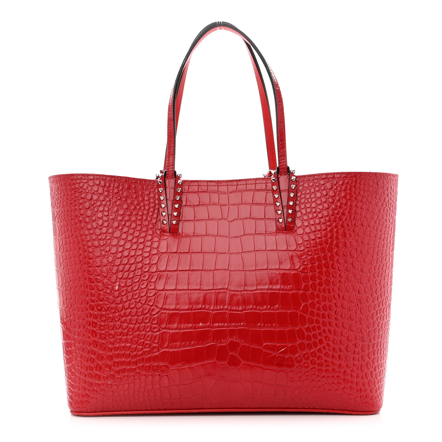 CHRISTIAN LOUBOUTIN Calfskin Crocodile Embossed Spikes East