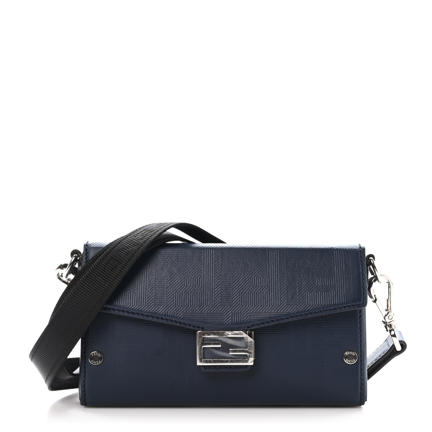 FENDI Vitello King FF Lines Embossed Baguette Soft Trunk