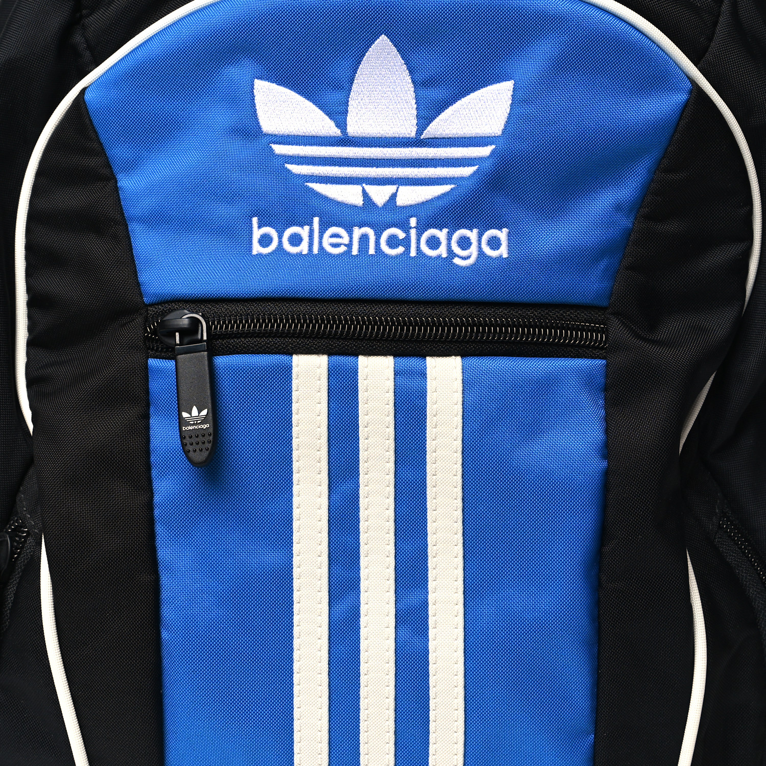 BALENCIAGA X ADIDAS Recycled Nylon Backpack Black Blue