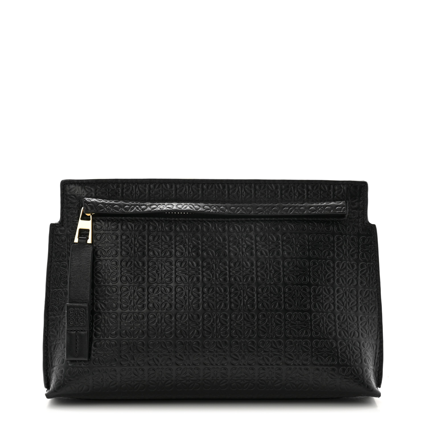 ポーチ LOEWE  Loewe Embossed T-Pouch in Black LOEWE Calfskin Embossed Mini Repeat T Pouch Black 1630633