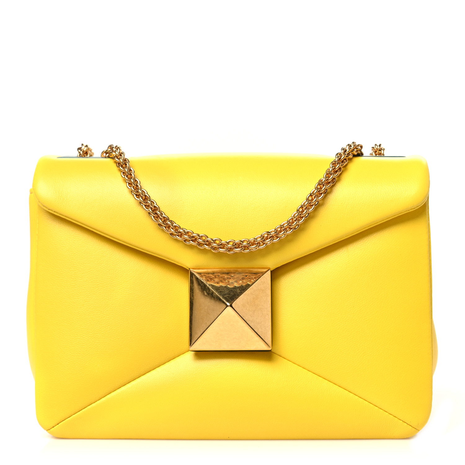 ショルダーバッグ・ポシェット VALENTINO Yellow nappa leather One Stud shoulder bag Valentino Yellow nappa leather One Stud shoulder bag