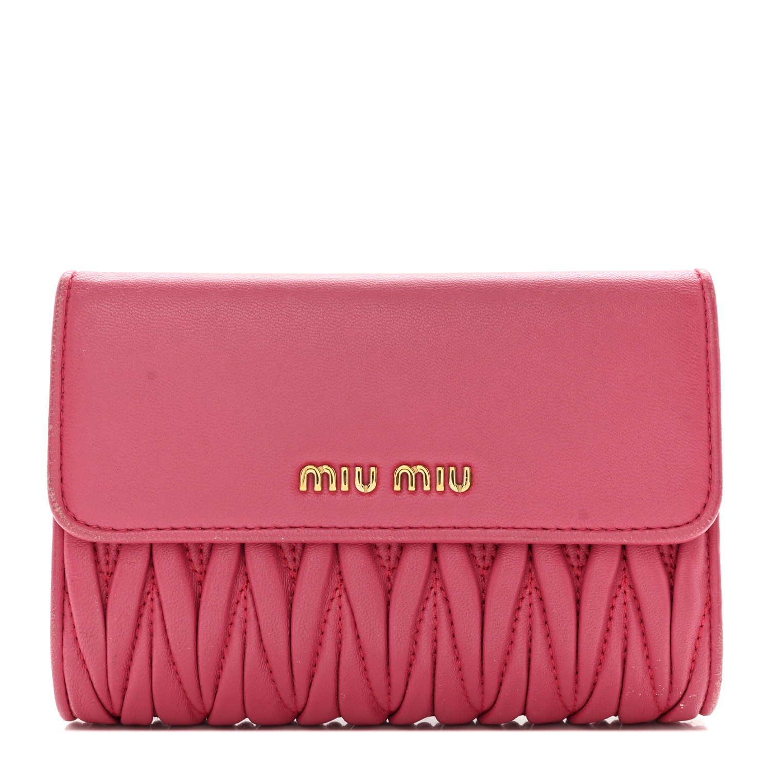 【MIUMIU】MATELASSE FLAP WALLET MIU MIU Matelassé Flap Wallet – Second Nature Boutique