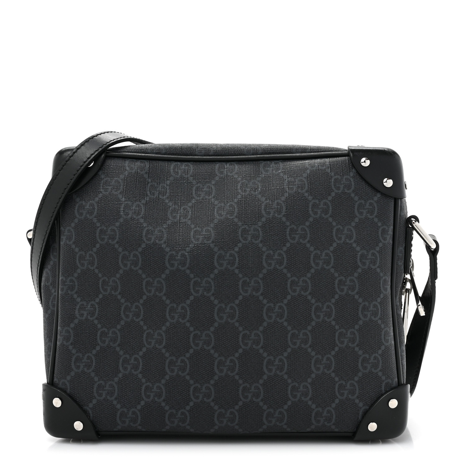 GUCCI GG Supreme Monogram Selleria Calfskin Square Messenger