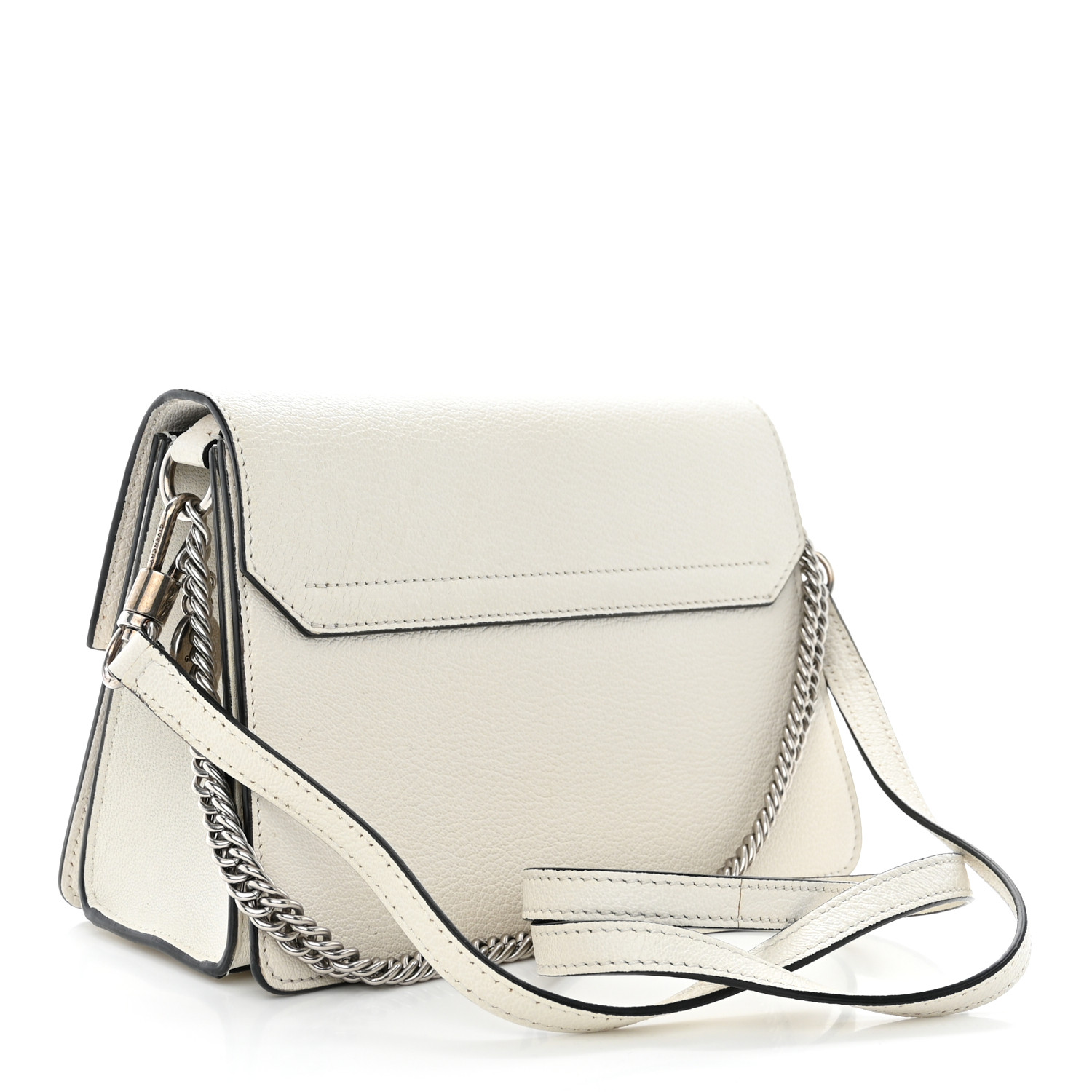 GIVENCHY Goatskin Small GV3 Shoulder Bag White 1473784