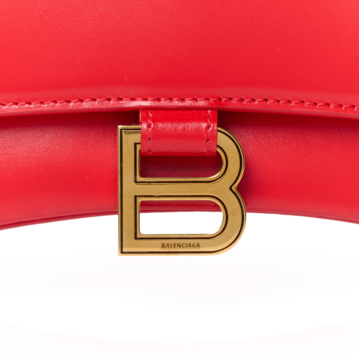 BALENCIAGA Shiny Box Calfskin Small Hourglass Top Handle Bag