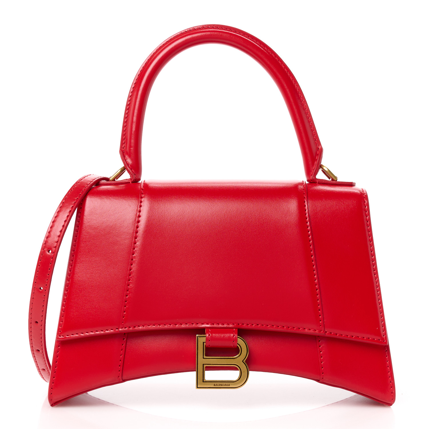 ショルダーバッグ・ポシェット BALENCIAGA HOURGLASS HANDBAG SMALL BRIGHT RED SHINY 3253218.jpg