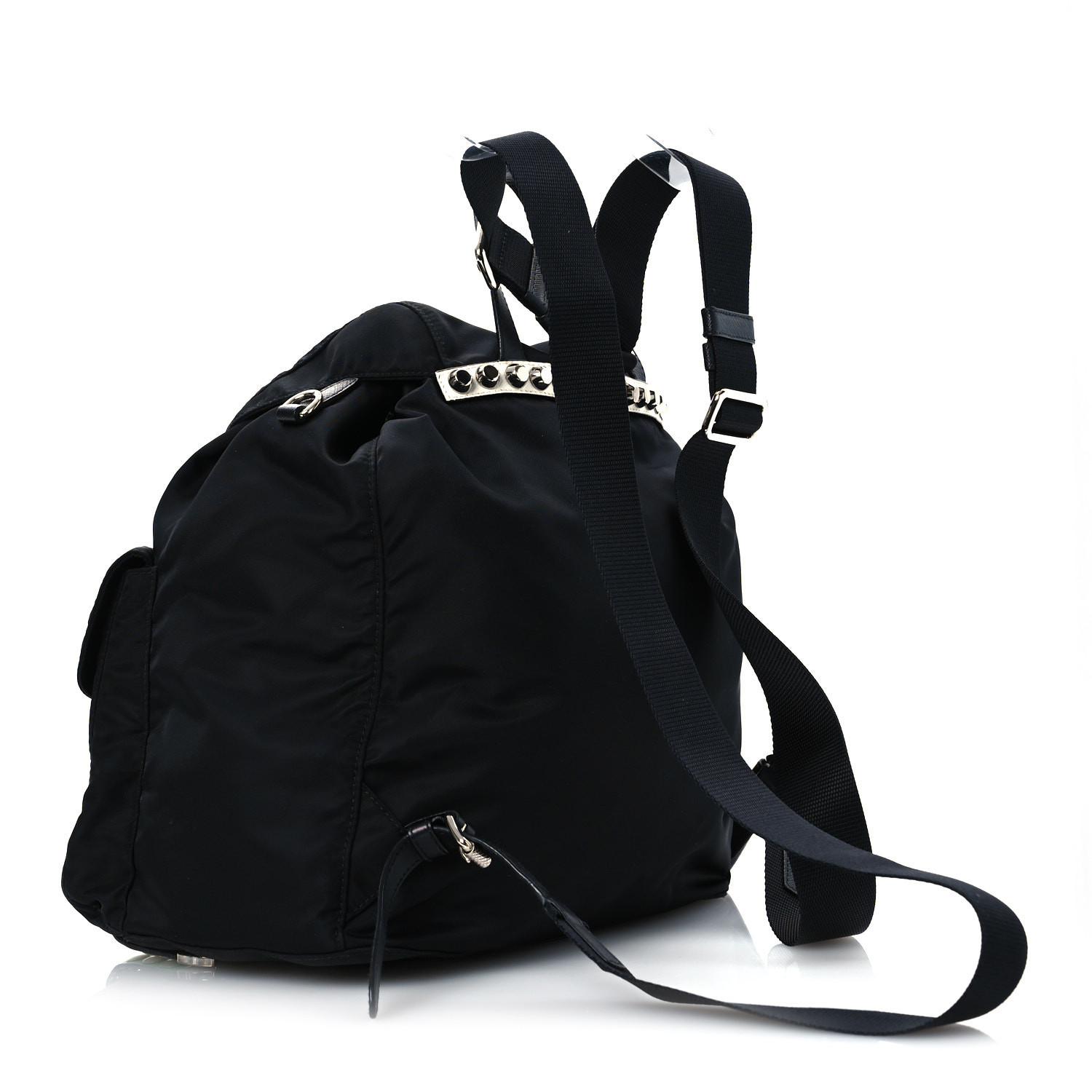 バッグ Prada 18SS New Vela Studs Backpack PRADA Nylon New Vela Monochrome Studded Backpack Black