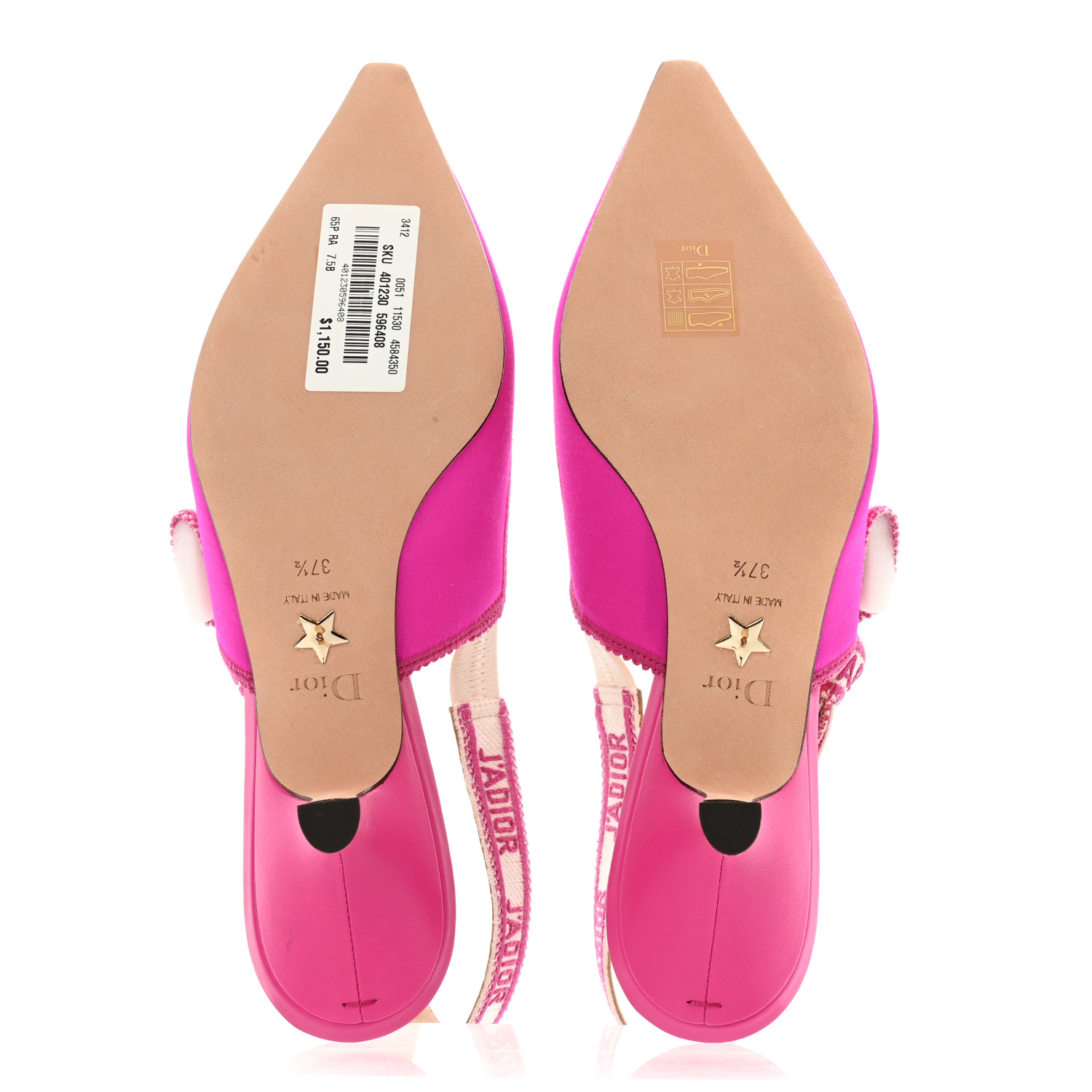CHRISTIAN DIOR Satin Ribbon Embroidered J'Adior Slingback