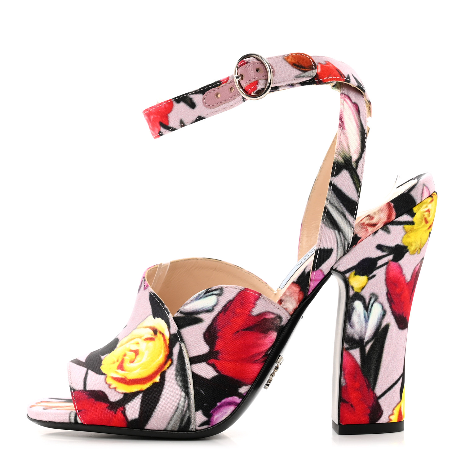 PRADA 花飾り付きサンダル 紫・黄色　36.5 PRADA - プラダ サンダル フラットシューズ エナメル フラワー