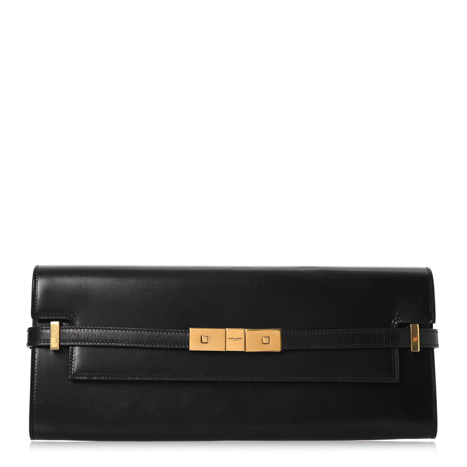 SAINT LAURENT 黒 キュロット Saint Laurent - Manhattan Shoulder Bag - Black Croc Embossed